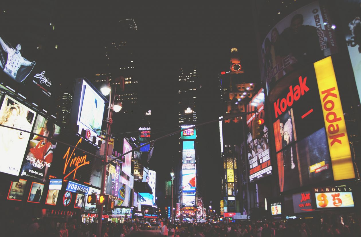 Free photo "&#8211; Times Square New York City Nightlife Billboards Advertisements People"