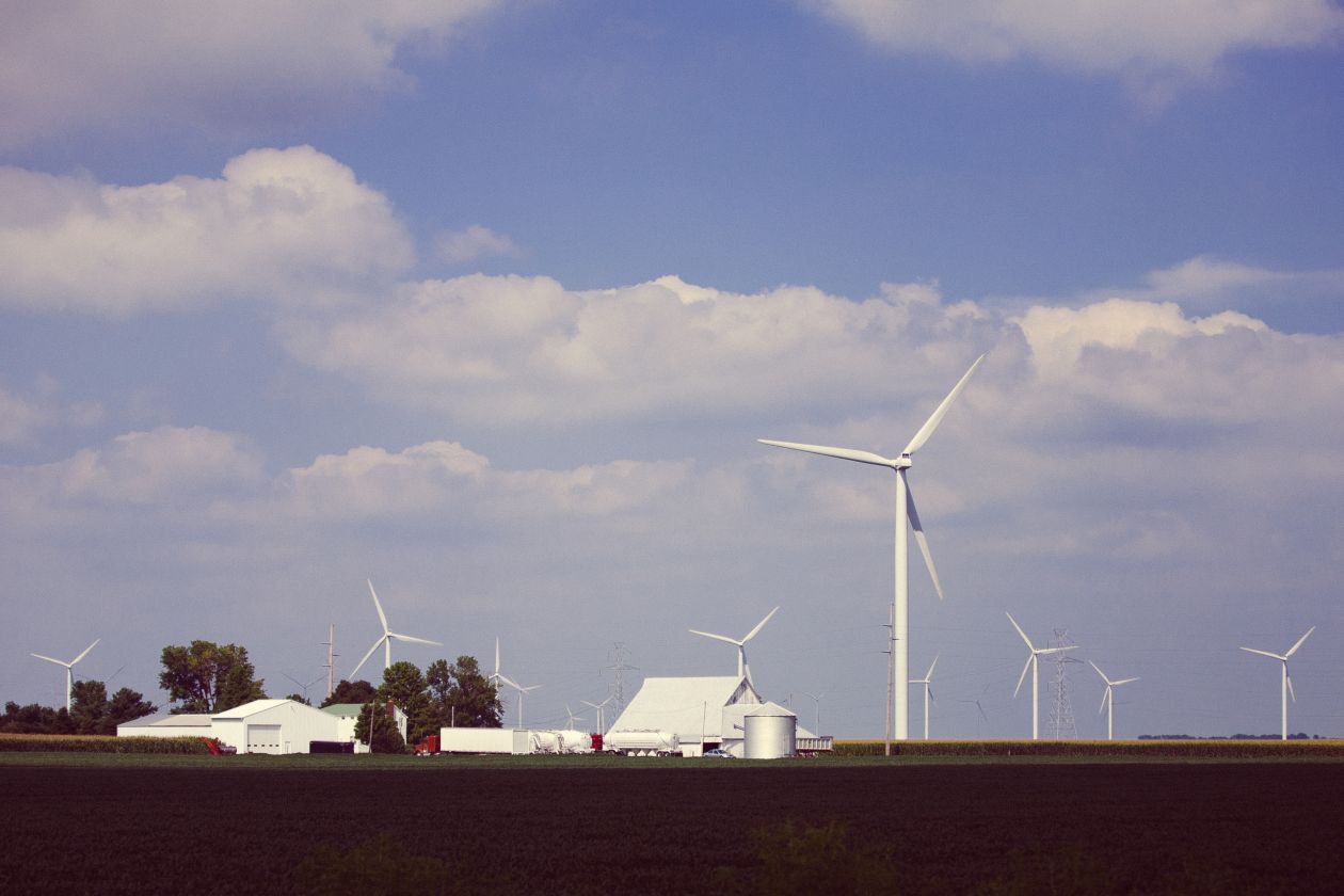 Free photo "Wind Turbines Energy Farm Indiana"
