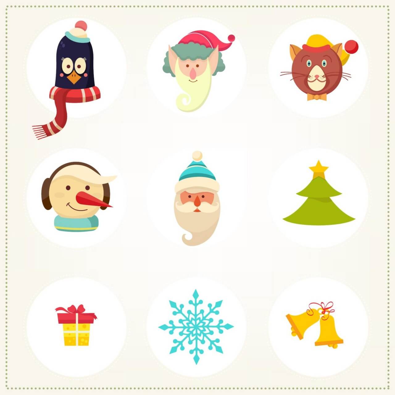 Free vector "Christmas background with christmas icons"