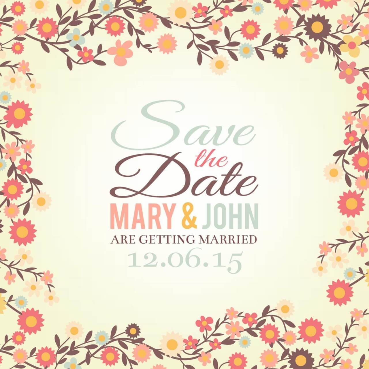 Free vector "Save the date floral card"