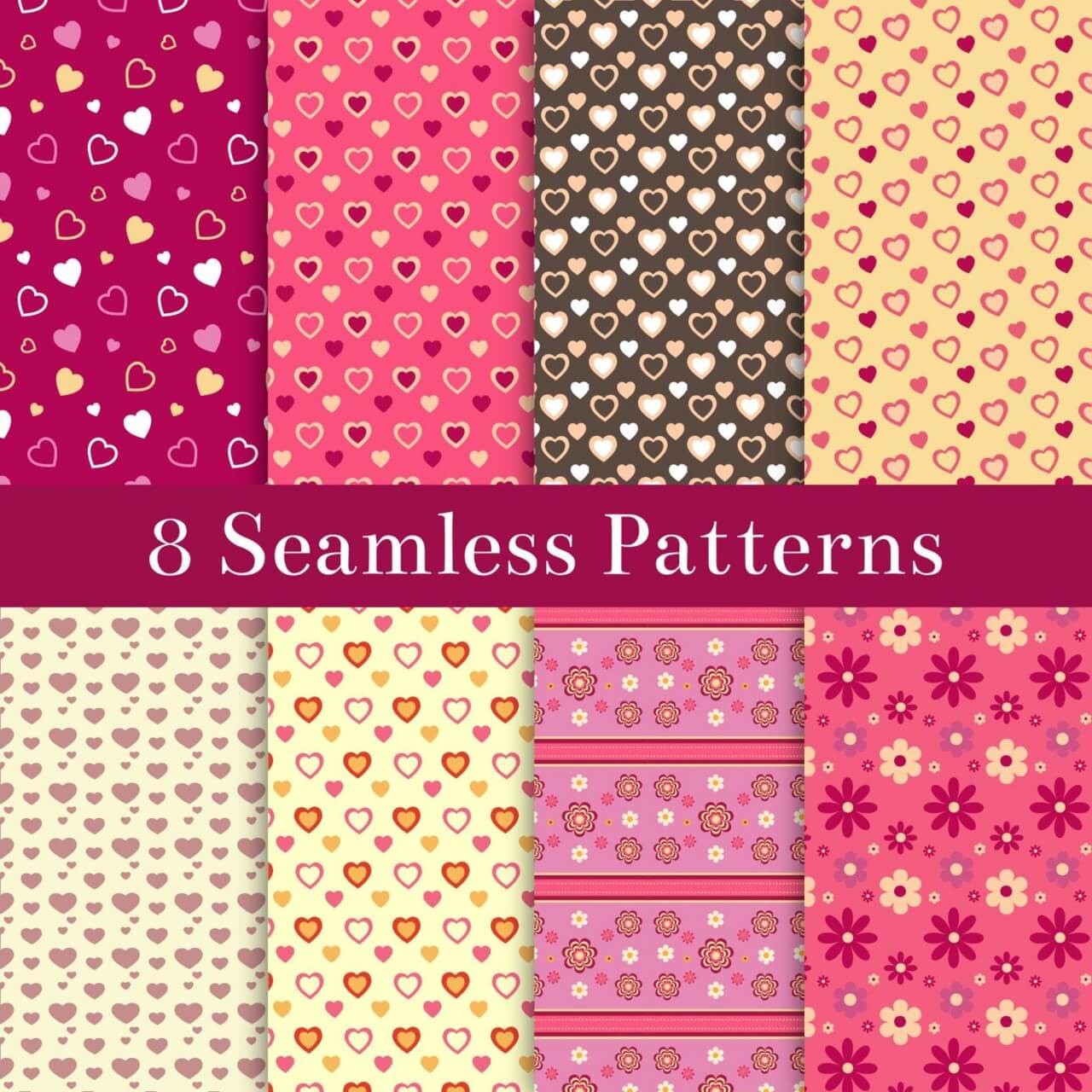 Free vector "Valentine's Day Patterns Set"