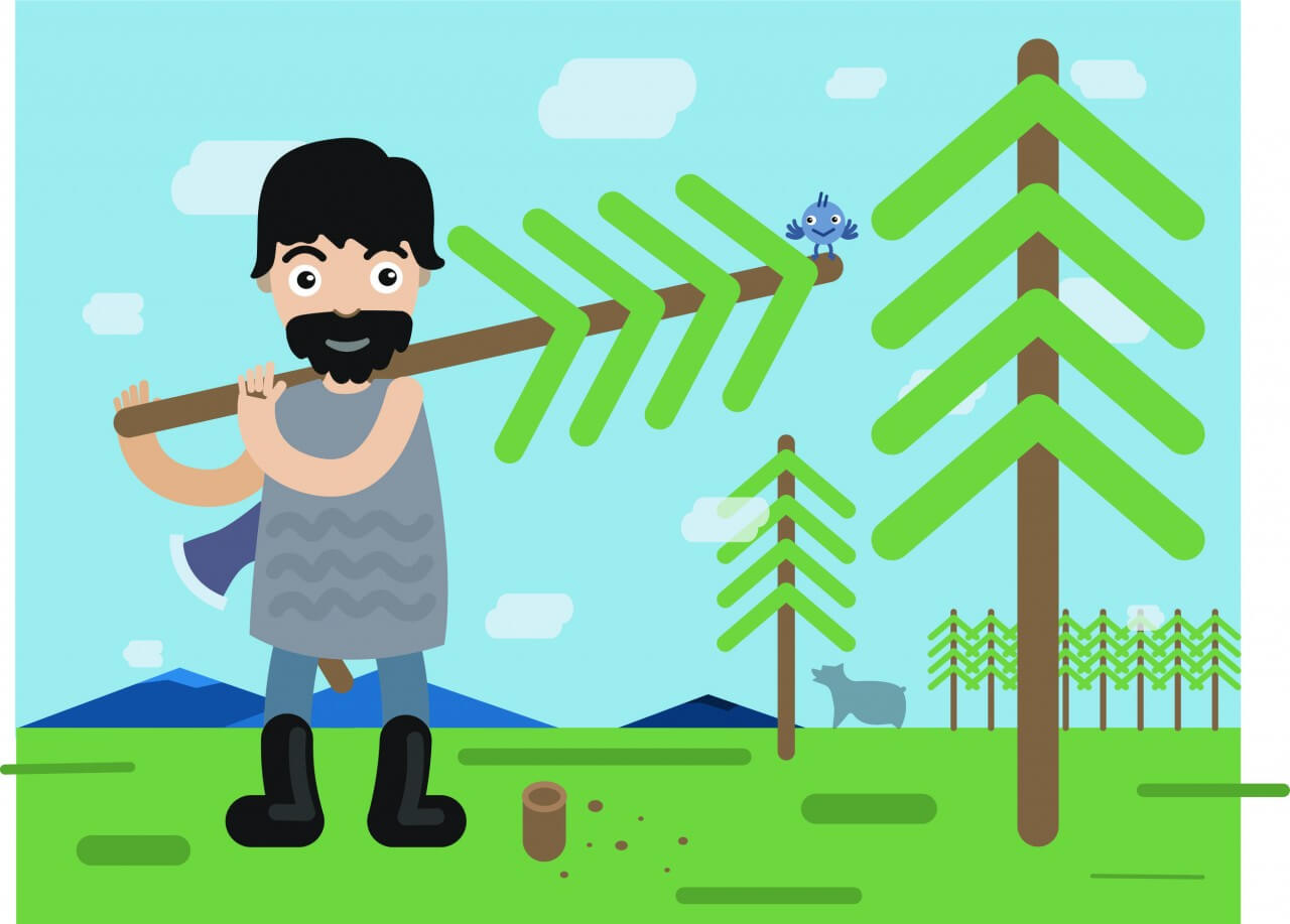 Free vector "Lumberman profession vector character illustration"