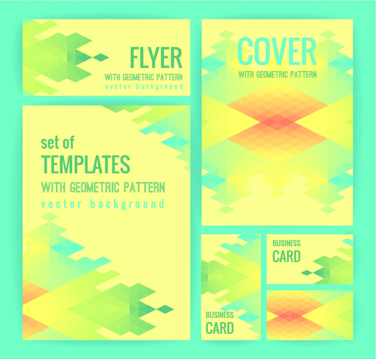 Free vector "Set of business templates with geometric pattern. Vector background."