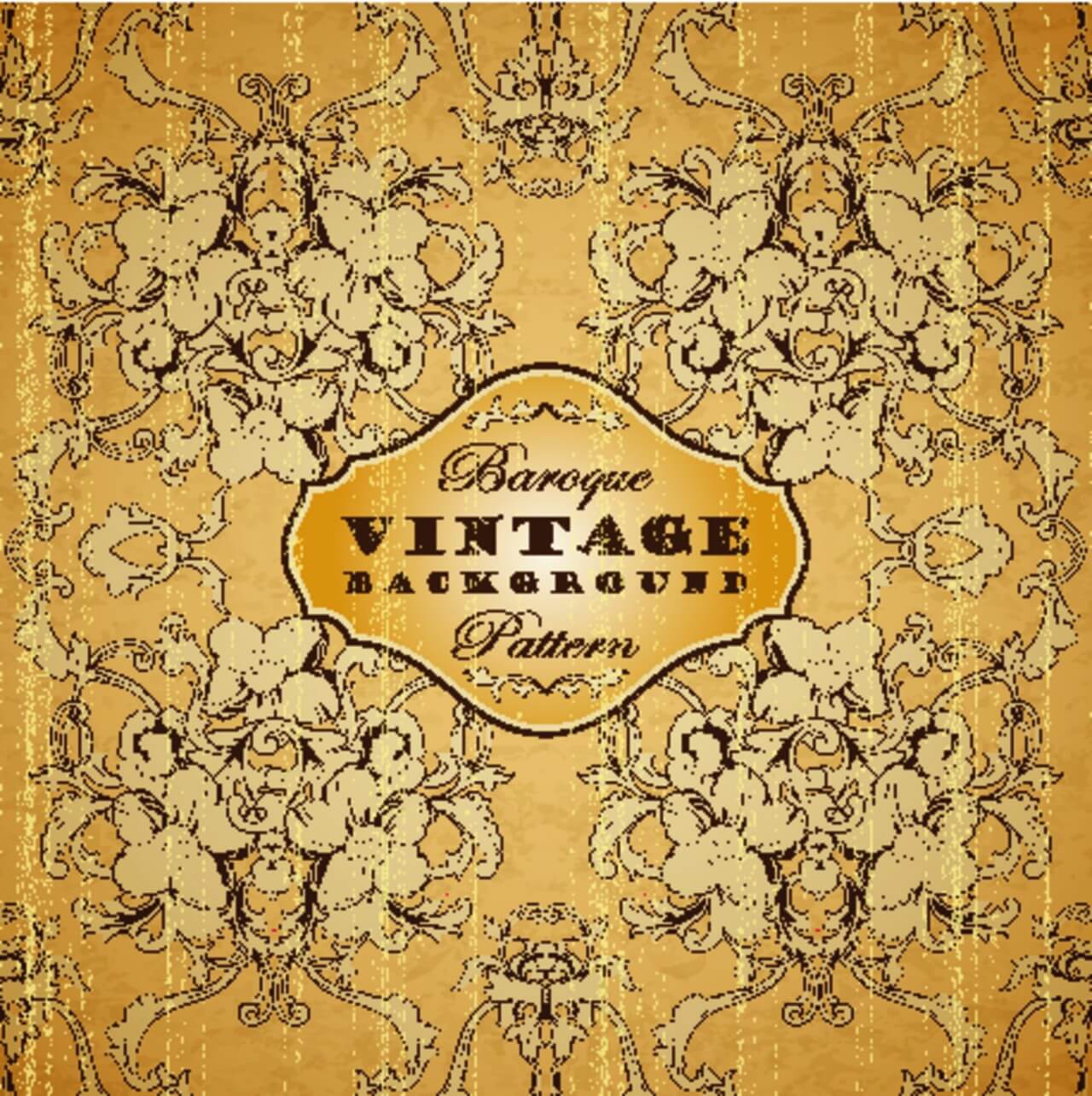 Free vector "Vintage background with baroque pattern"