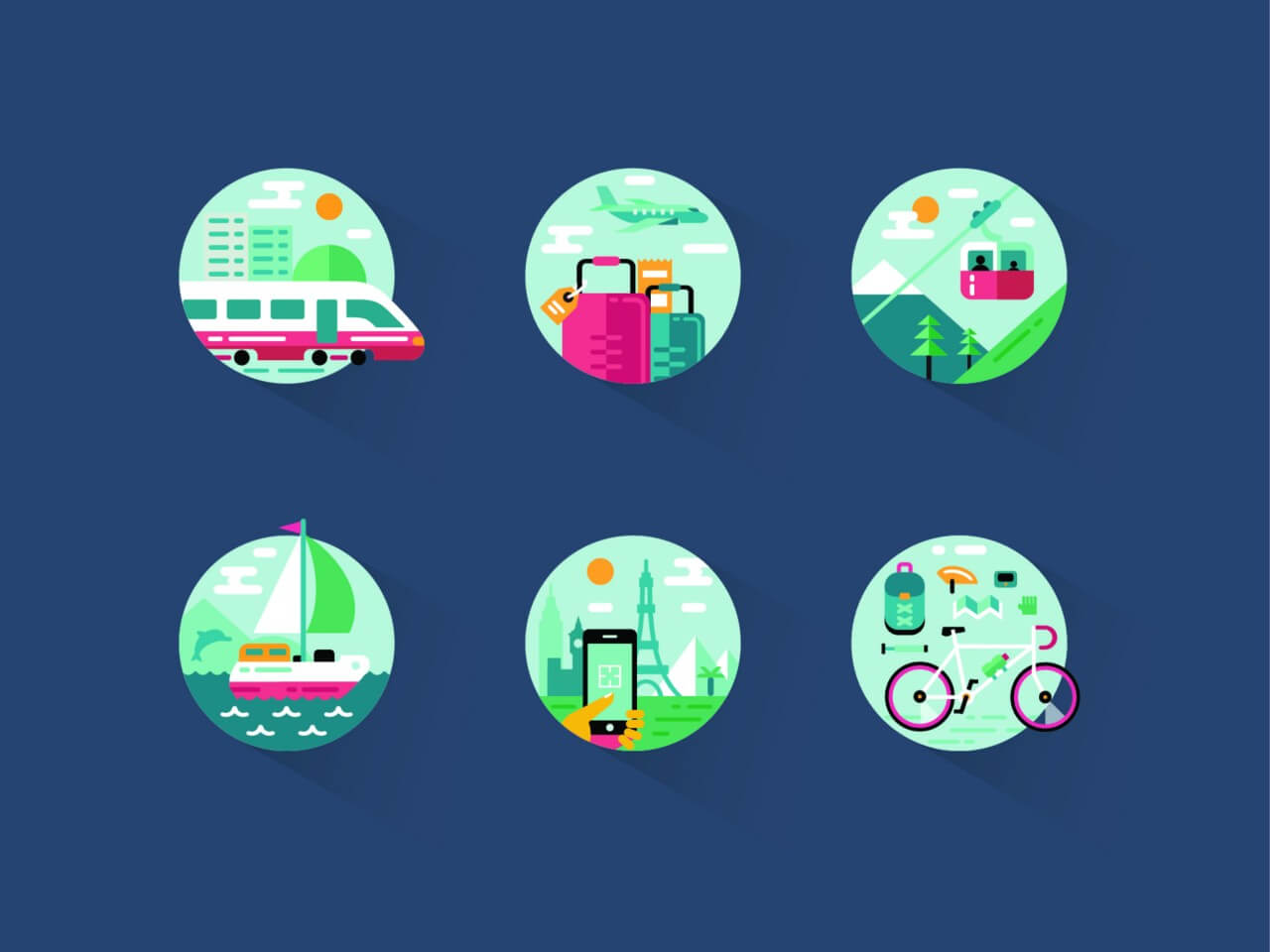 Free vector "Travel icon pack"