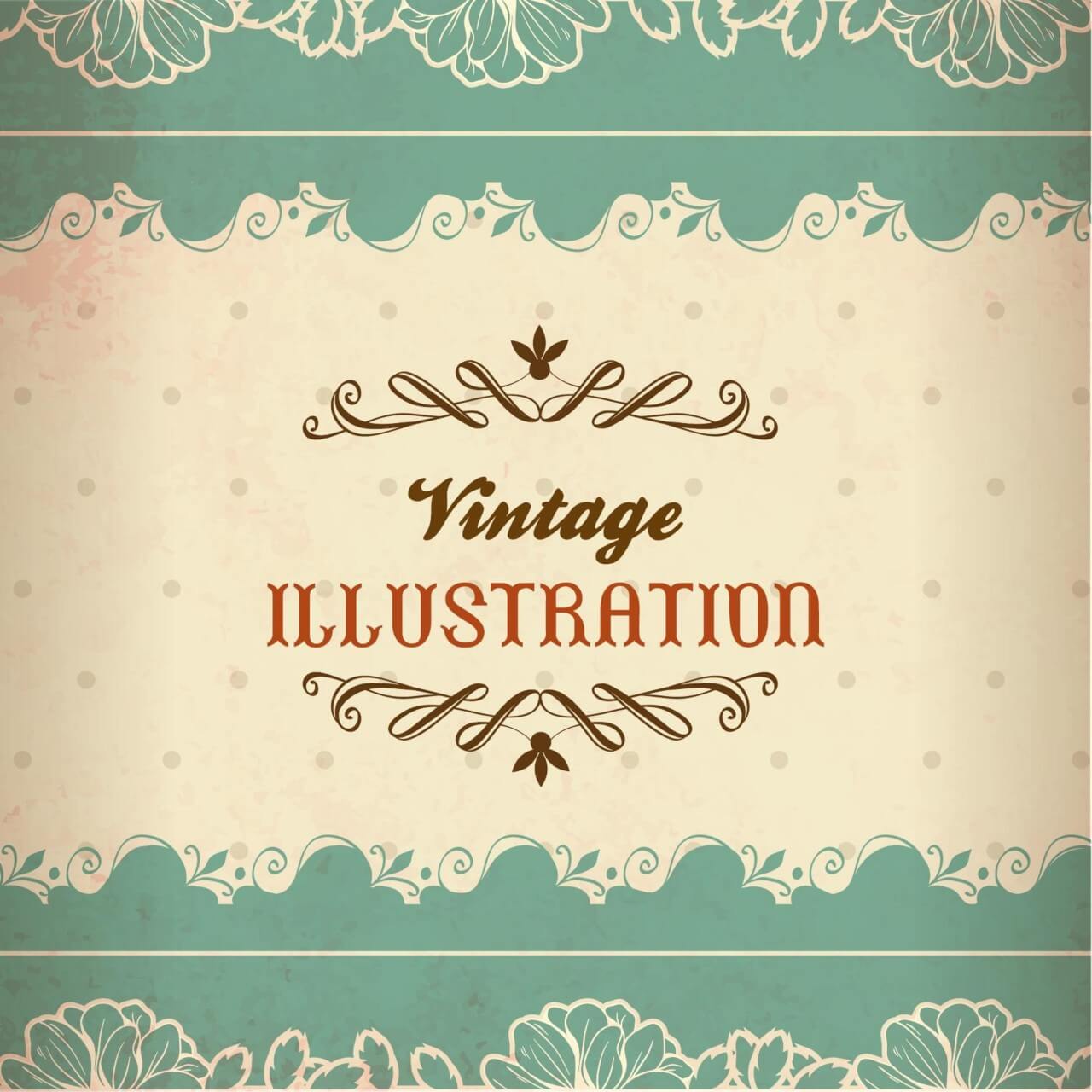 Free vector "Vintage illustration with lace, flowers and typography"