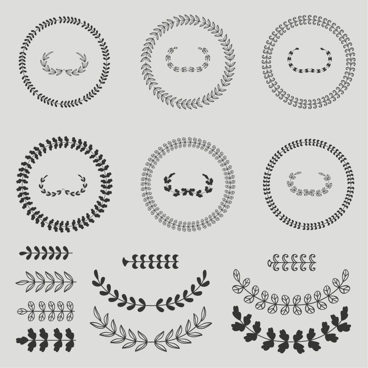 Free vector "Vintage vector set of wreaths"