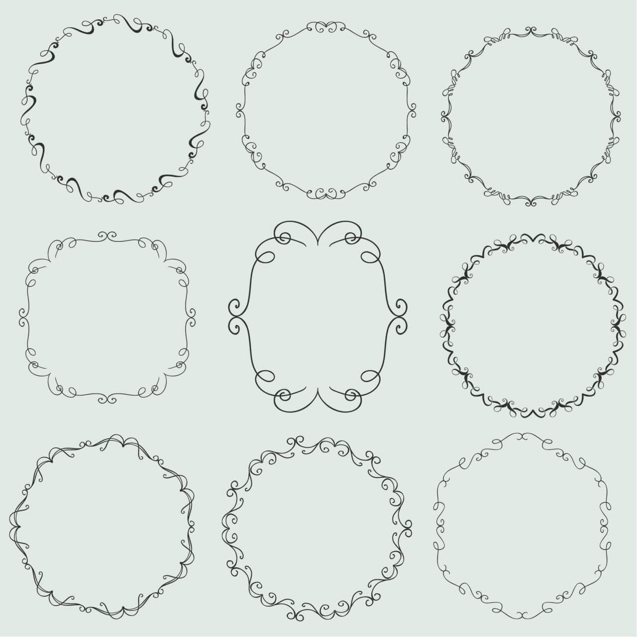 Free vector "Vintage vector set of ornamental frames"