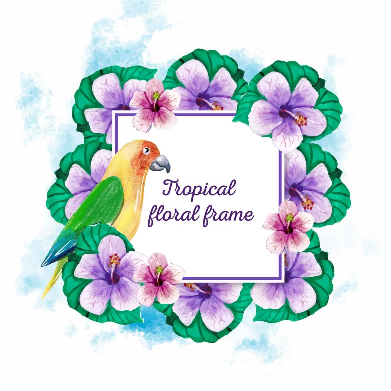 Free vector "Watercolor tropical frame"