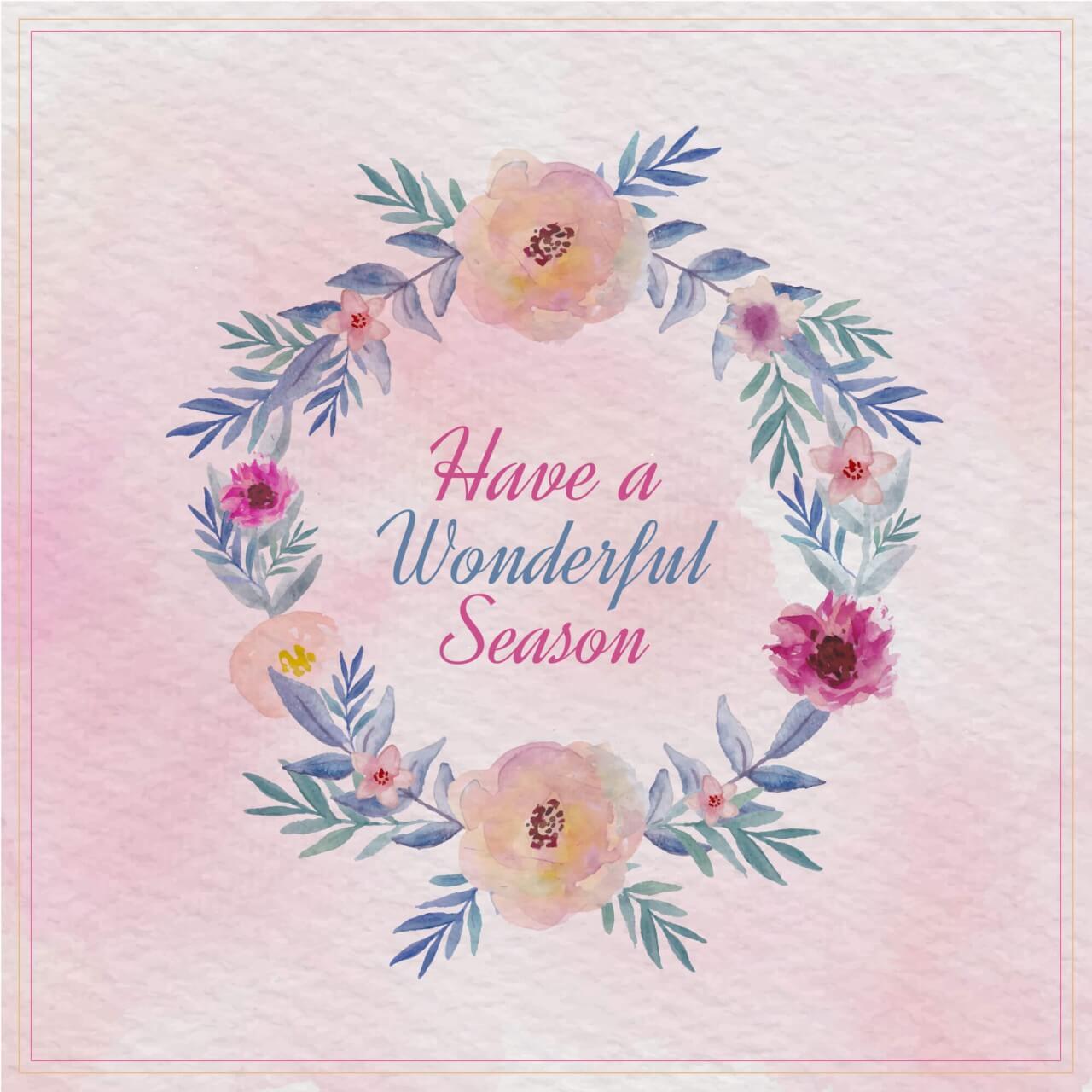 Free vector "Watercolor floral greeting card. Watercolor flowers frame"