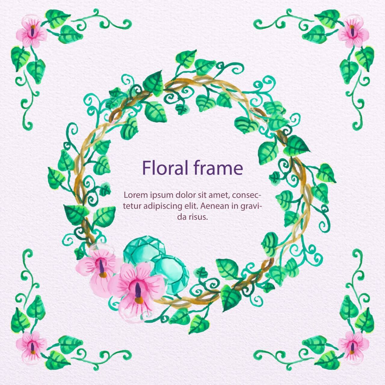 Free vector "Watercolor Floral Frame"