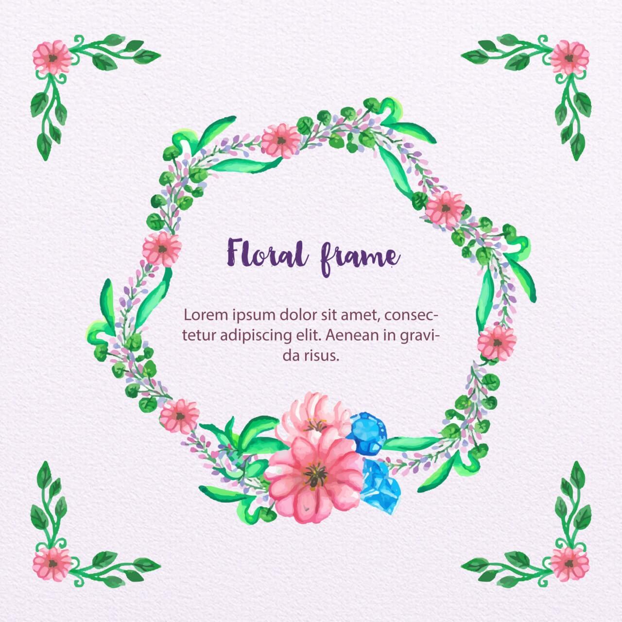 Free vector "Watercolor Floral Frame"