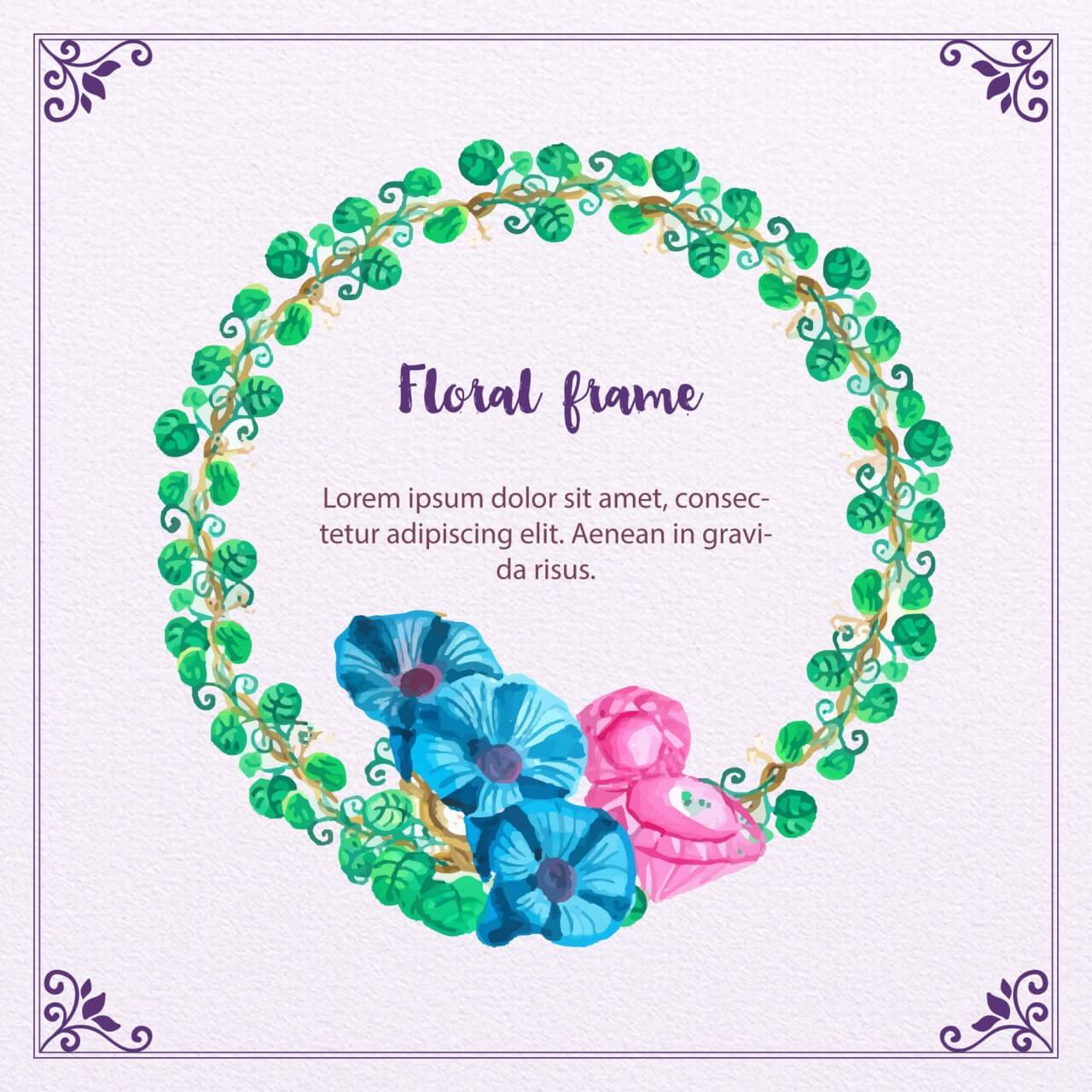 Free vector "Watercolor Floral Frame"