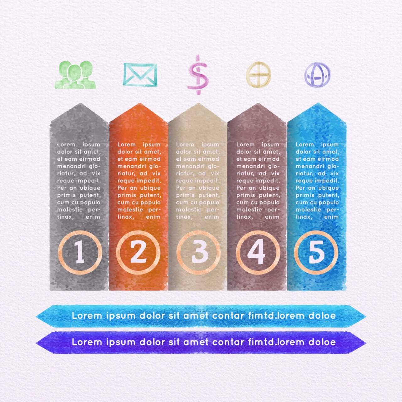 Free vector "Vector Watercolor Infographic Set"