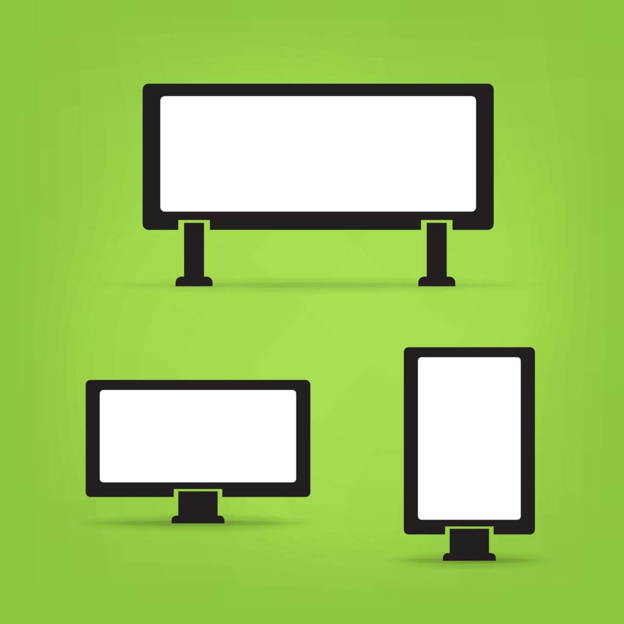 Free vector "Empty billboards on green bacground"