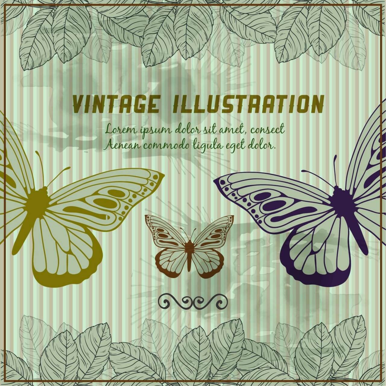 Free vector "Vintage background with butterflies"