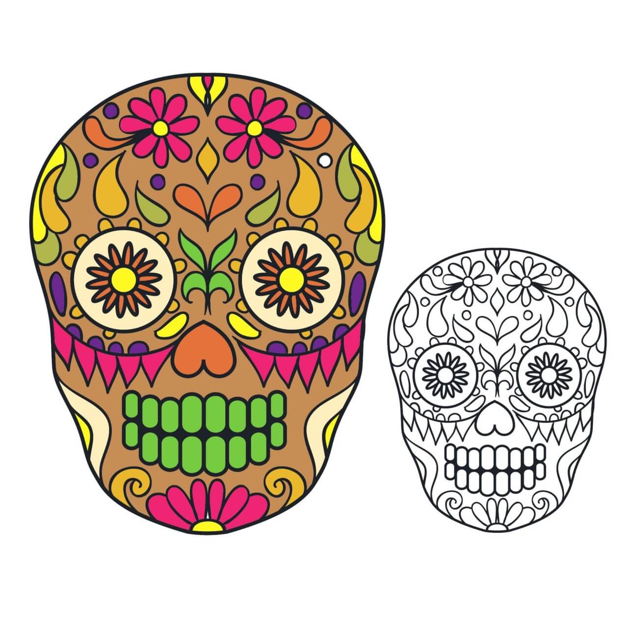 Free vector "Vector sugar skull illustration"