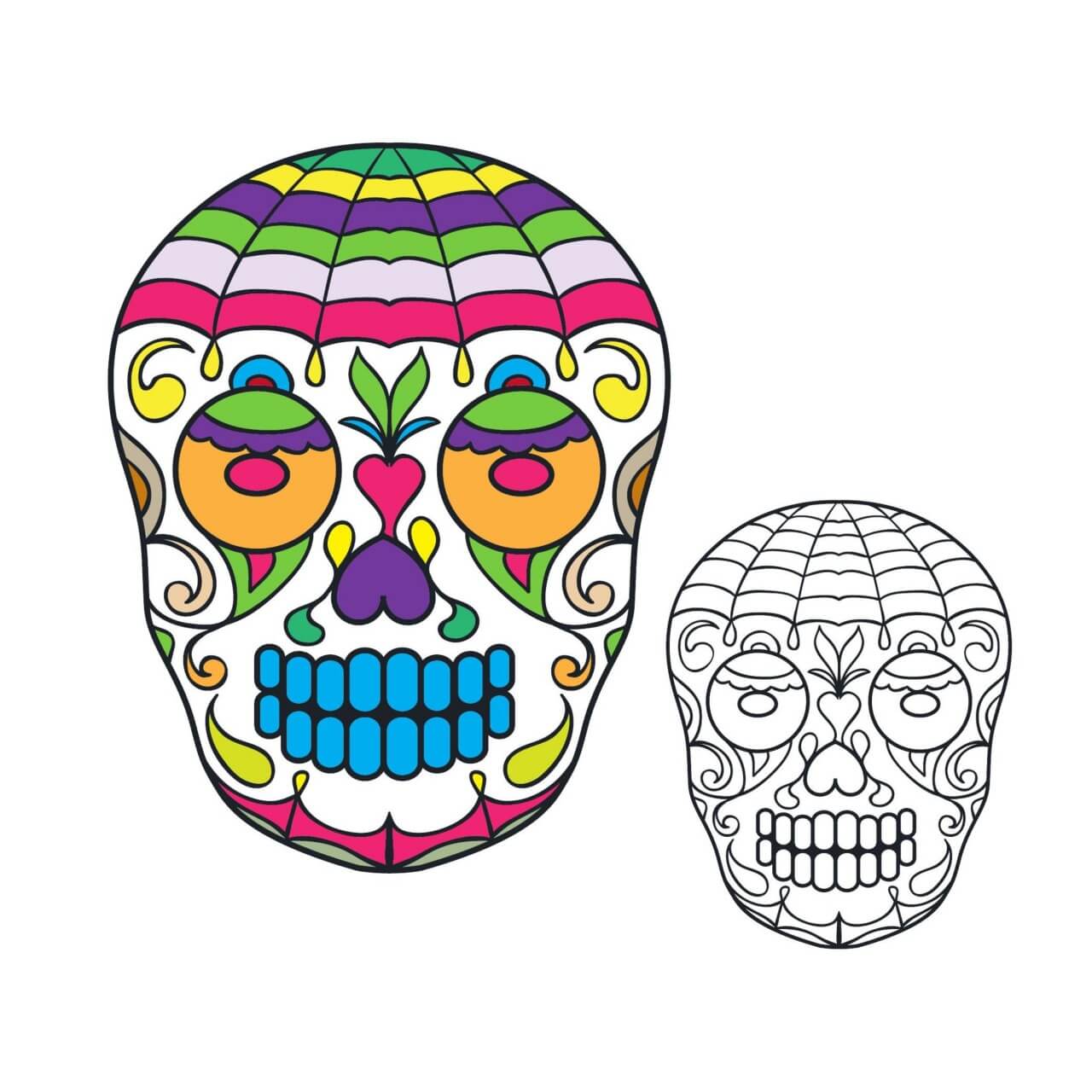Free vector "Vector sugar skull illustration"