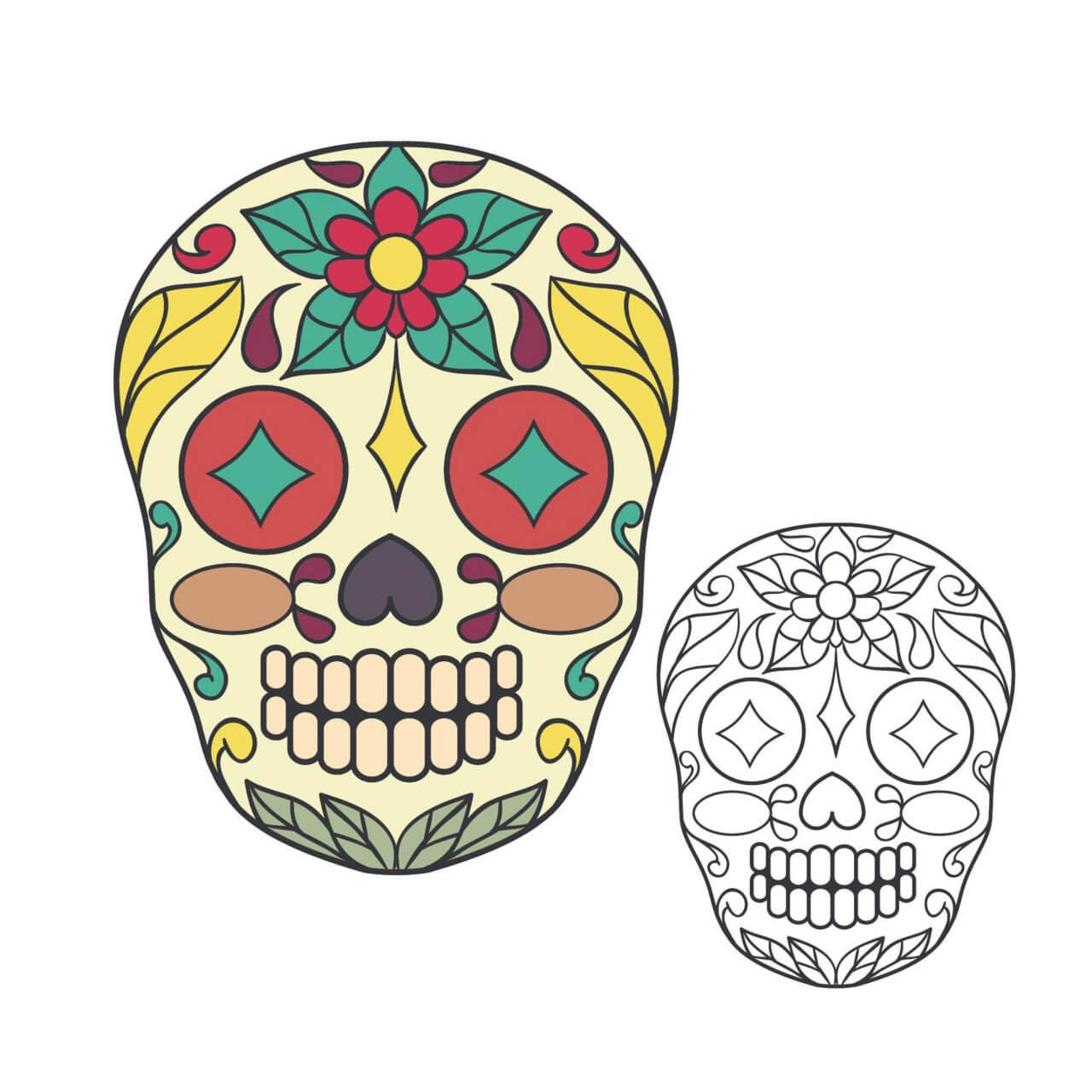 Free vector "Vector sugar skull illustration"