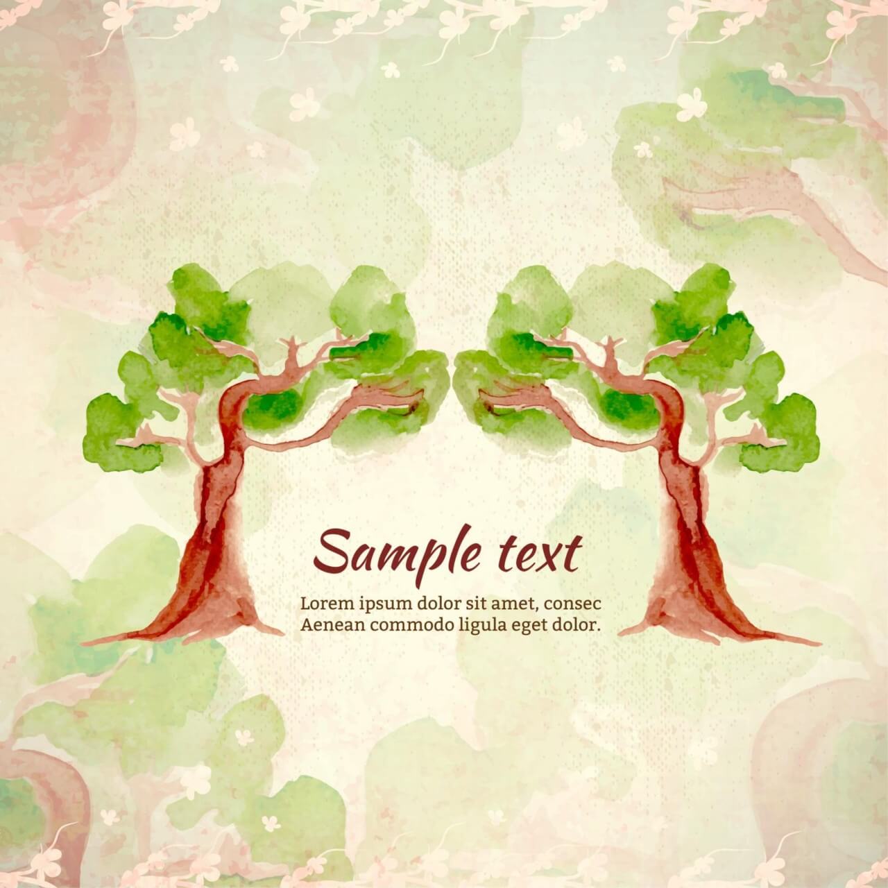 Free vector "Watercolor illustration with trees"