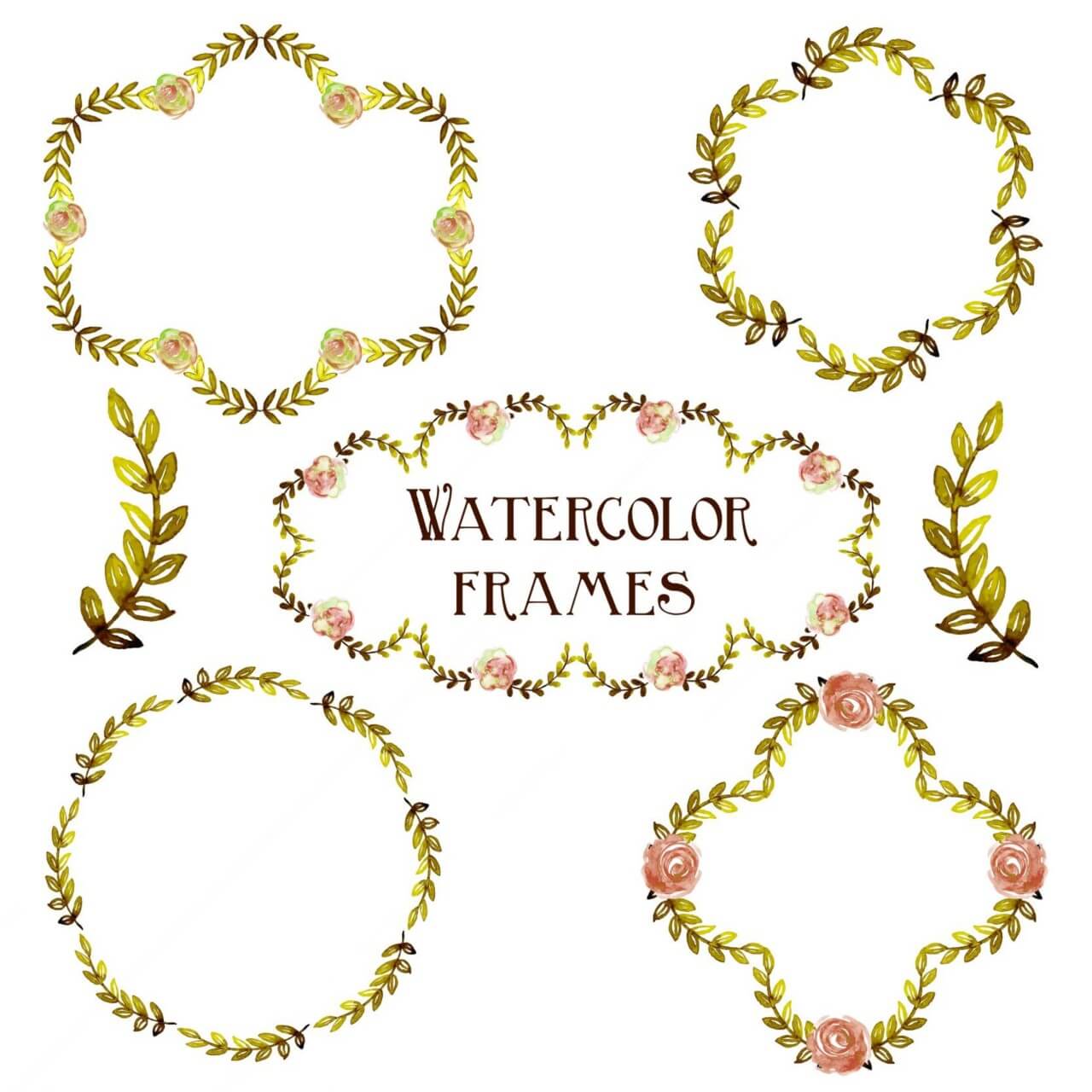 Free vector "Watercolor vector set with frames "