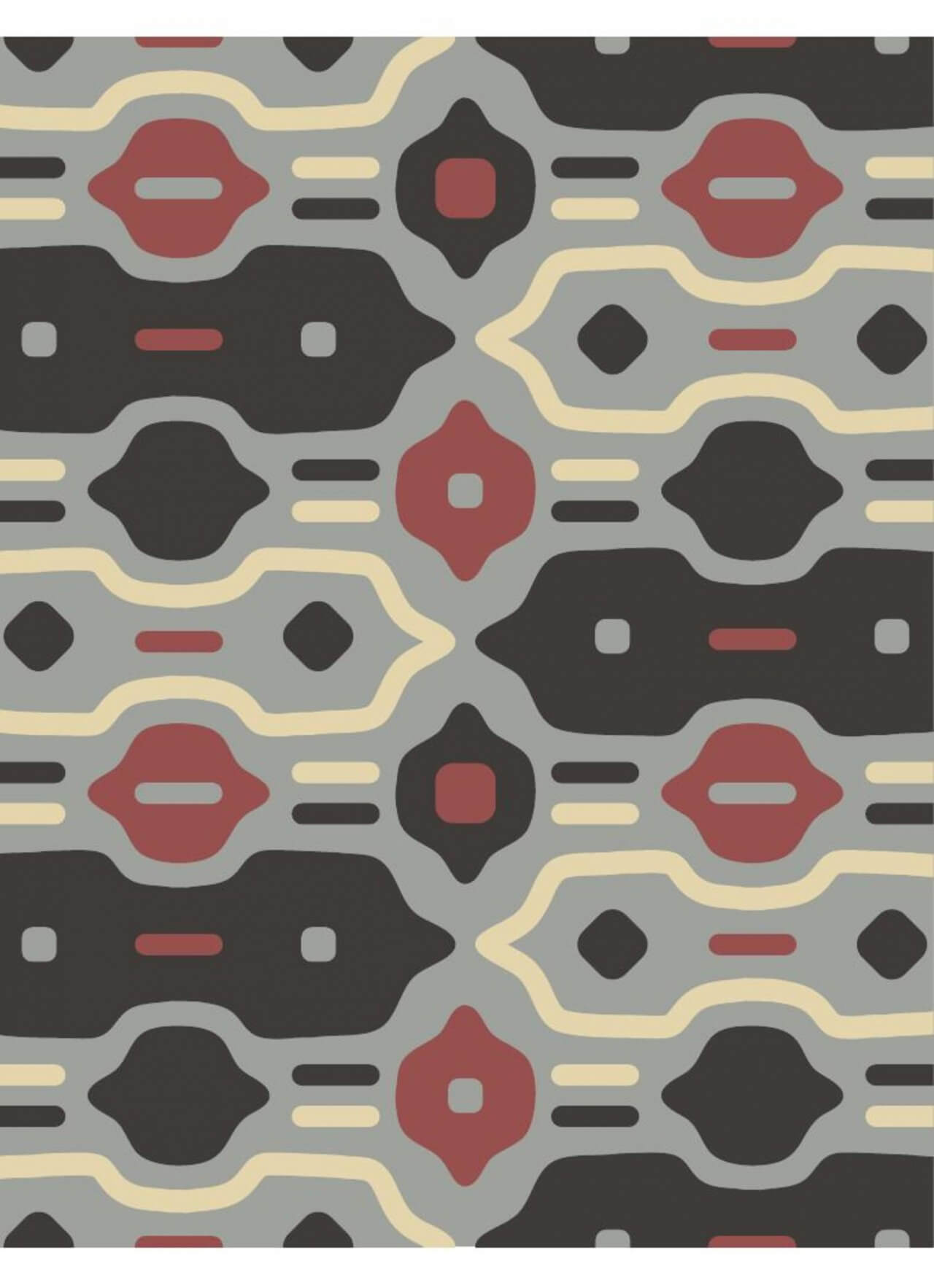 Free vector "Retro Black, Red, and Cream Pattern"