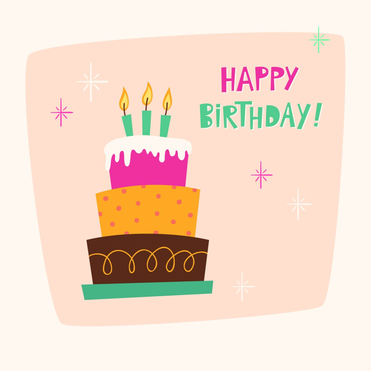 Free vector "Happy Birthday card with cake"