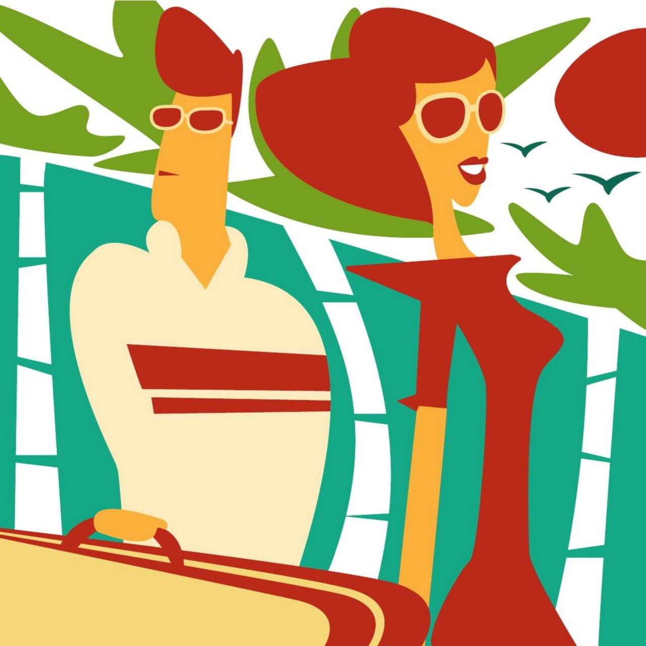 Free vector "Travelling man and woman"