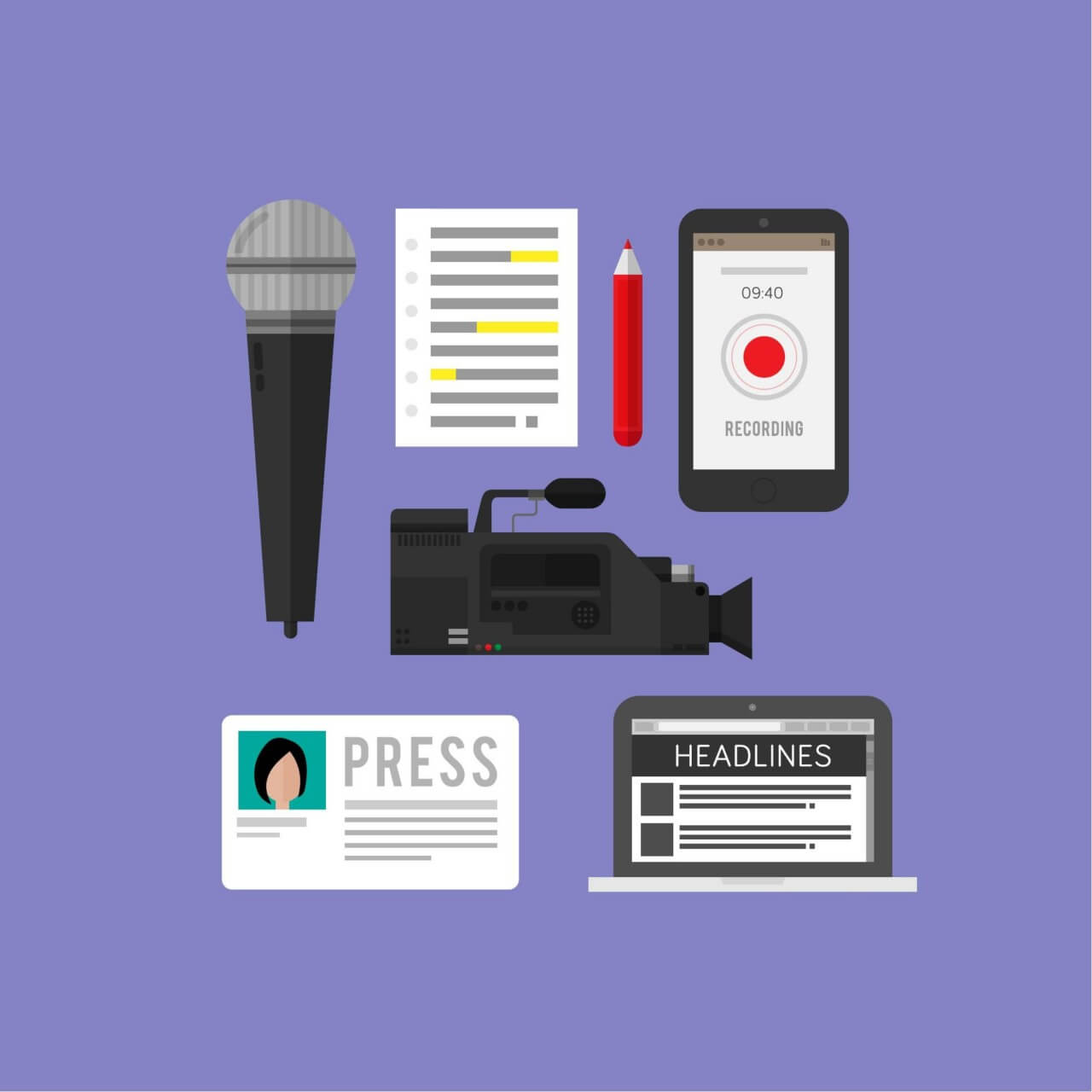 Free vector "Icons for news and journalism"