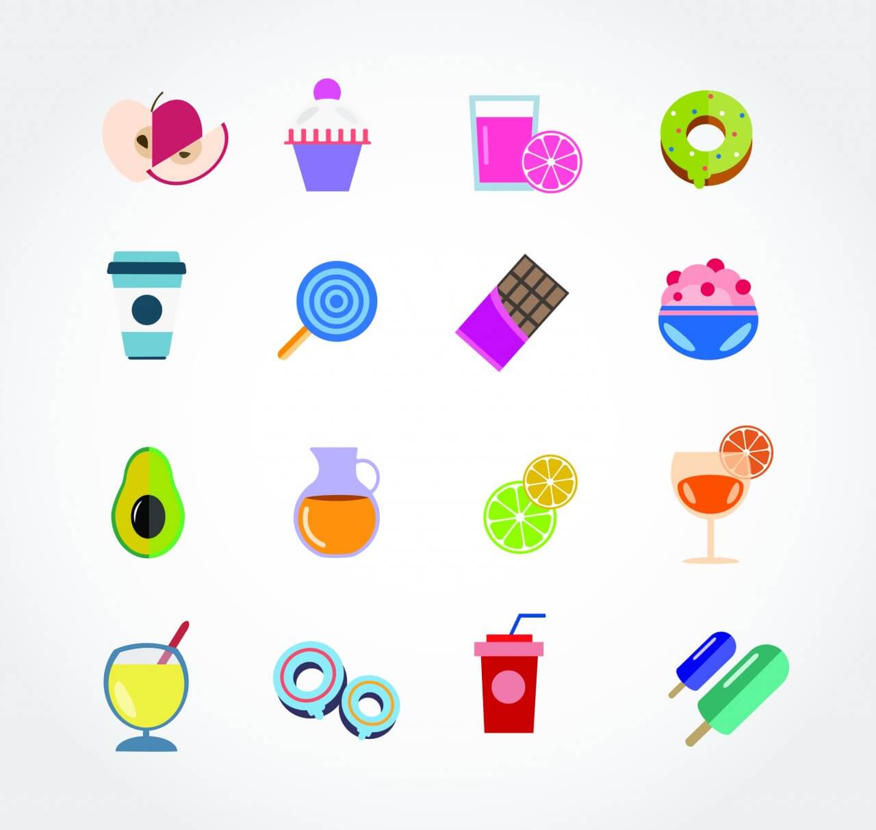 Free vector "Food free vector set. Icons for design"