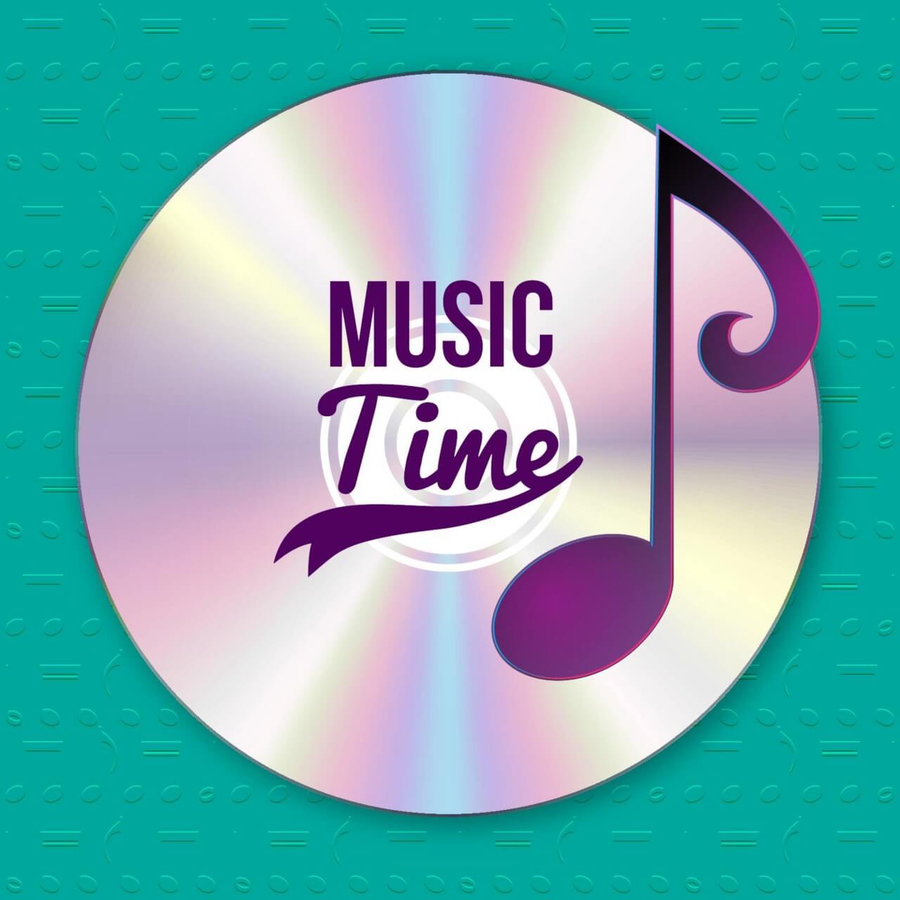 Free vector "Music illustration with CD and musical notes"