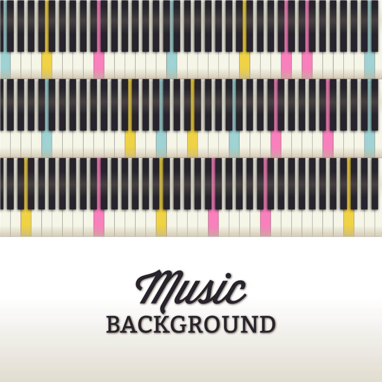 Free vector "Music illustration with piano keyboard"