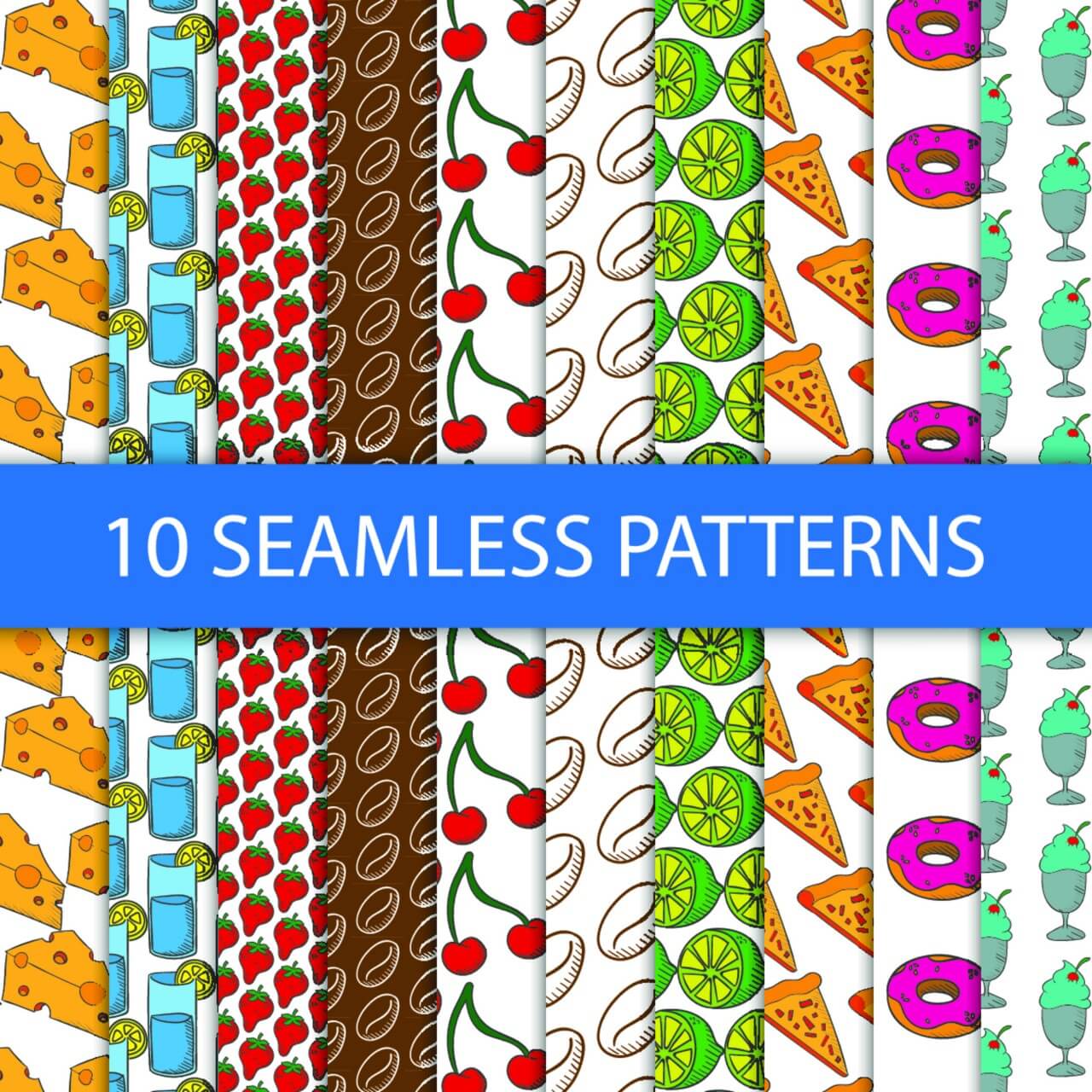 Free vector "Seamless patterns with food"