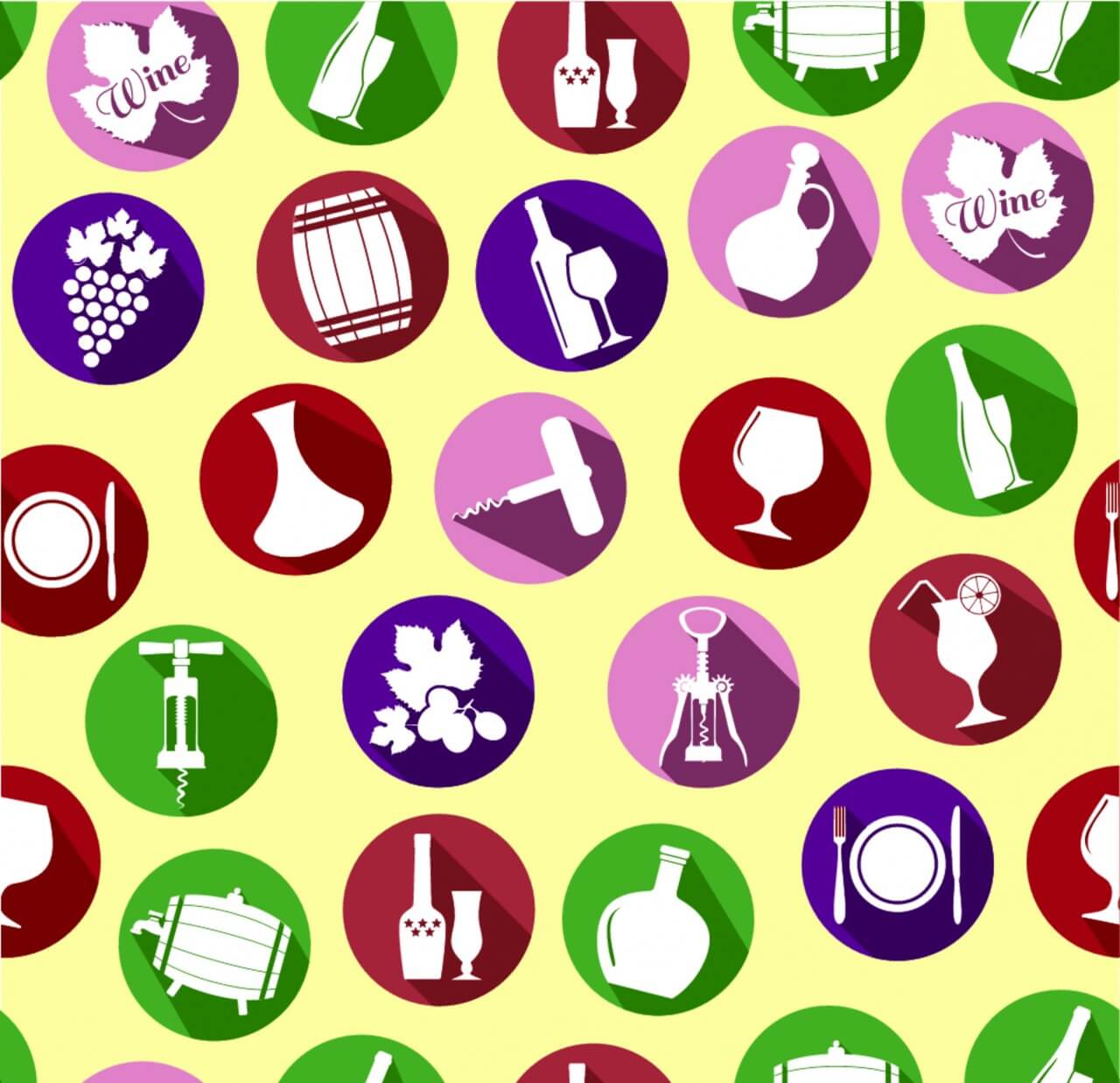 Free vector Seamless pattern of wine Vintage style Wine seamless pattern on white background stock vector