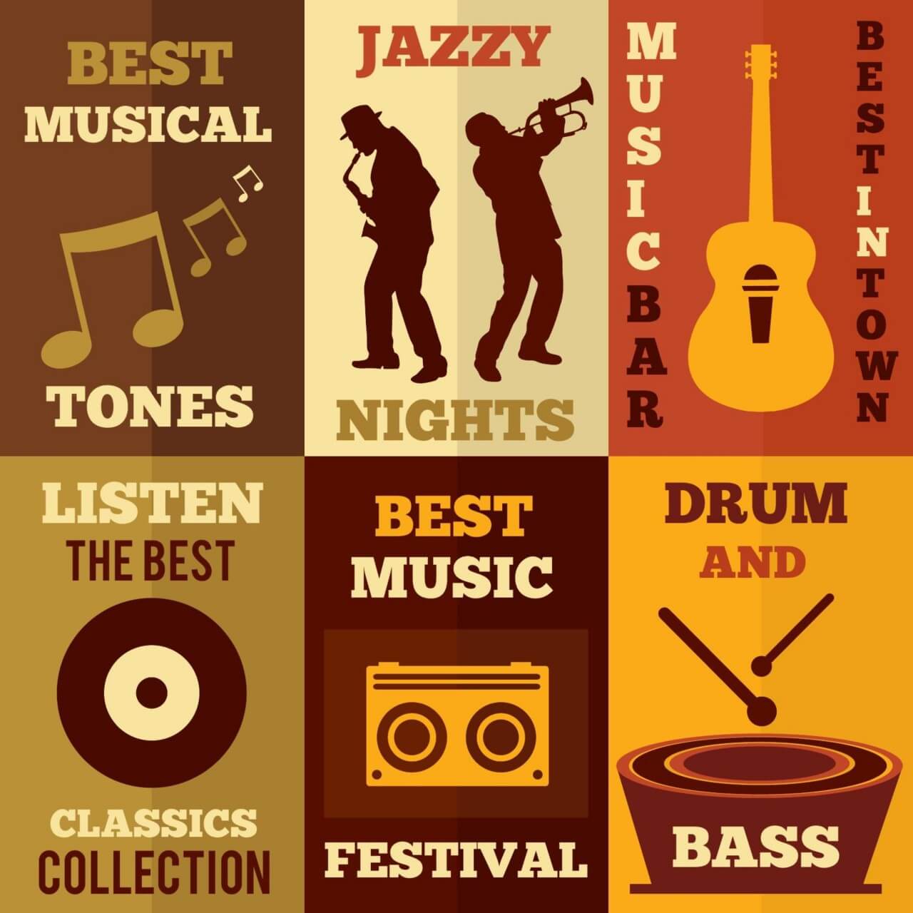 Free vector "Music set of flat design concepts"