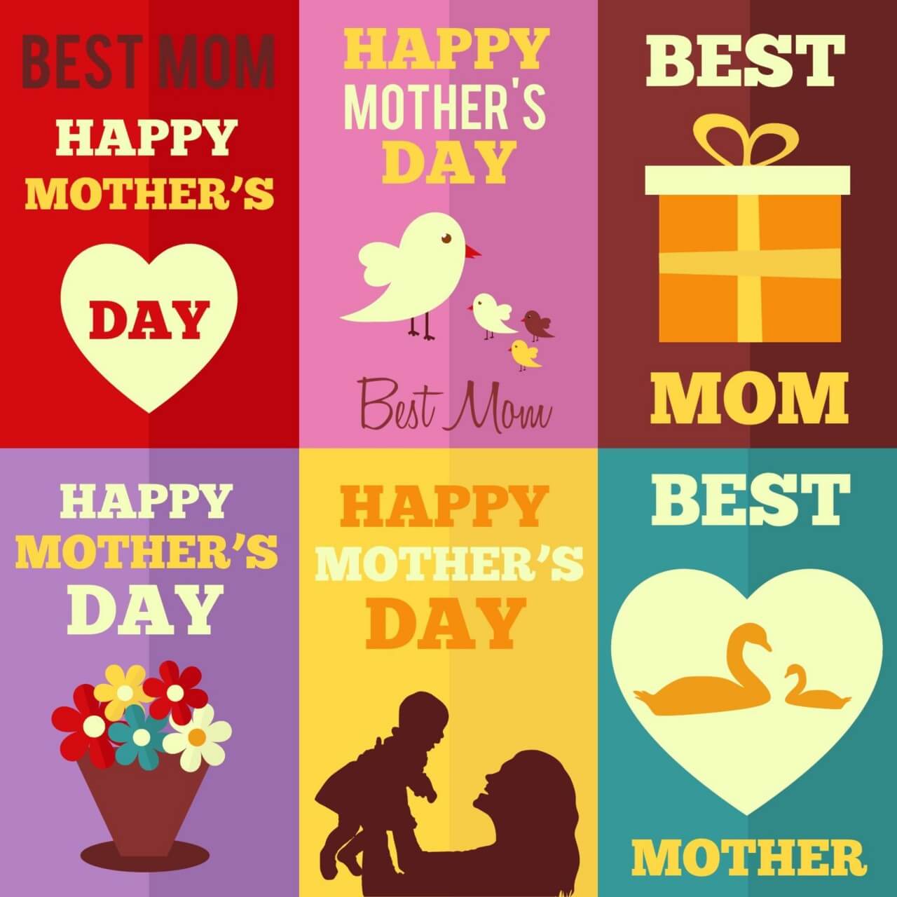 Free vector "Retro Mothers Day Cards"