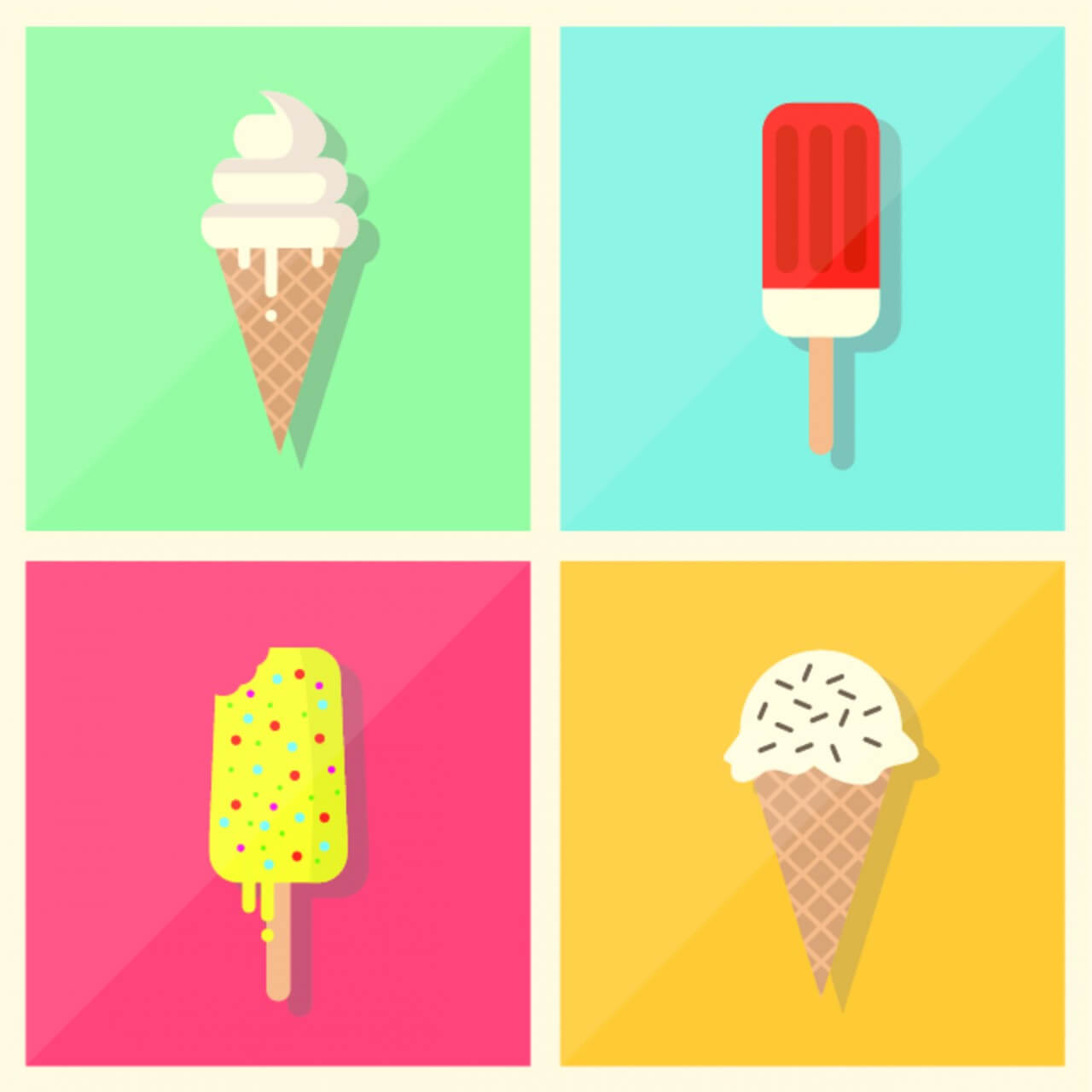 Free vector "Retro Vintage Flat Ice Cream Collection"