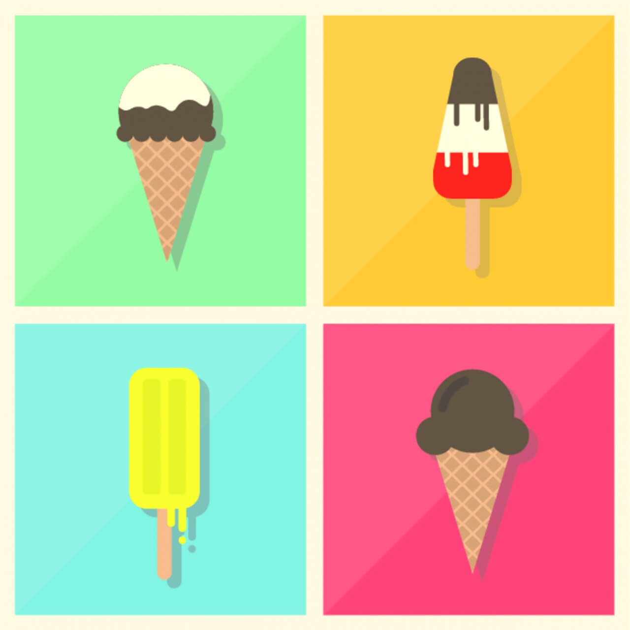 Free vector "Retro Vintage Flat Ice Cream Collection"