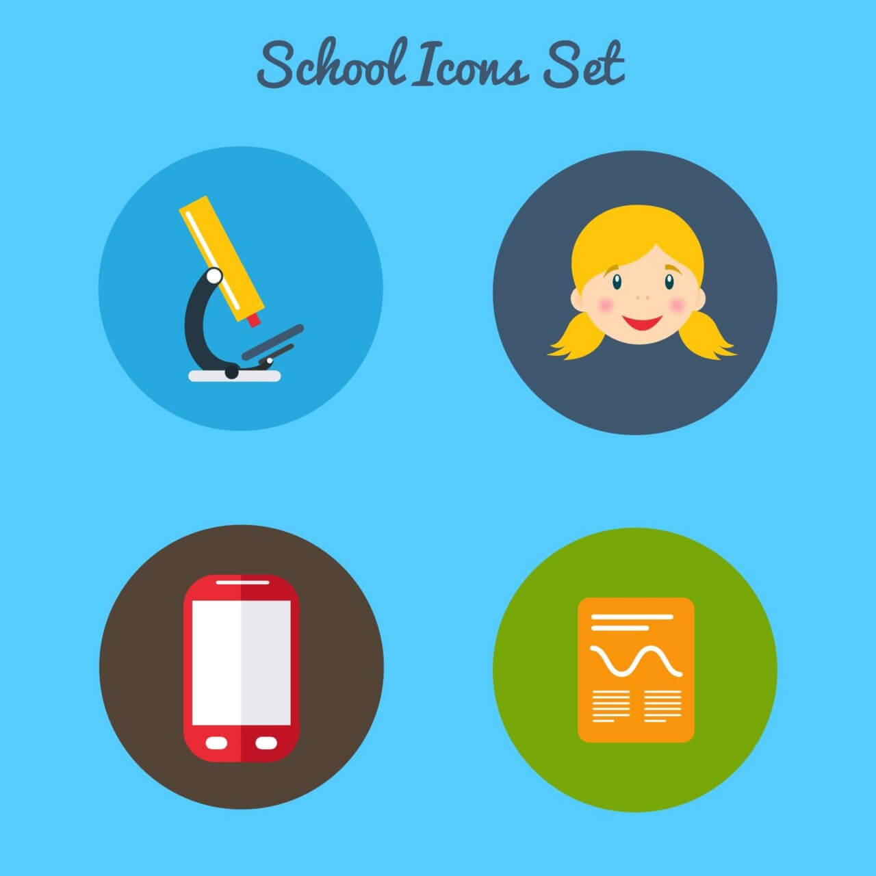 Free vector "Flat school icon set"