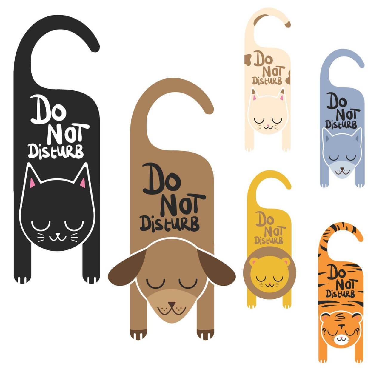 Free vector "Do not disturb animal signs"