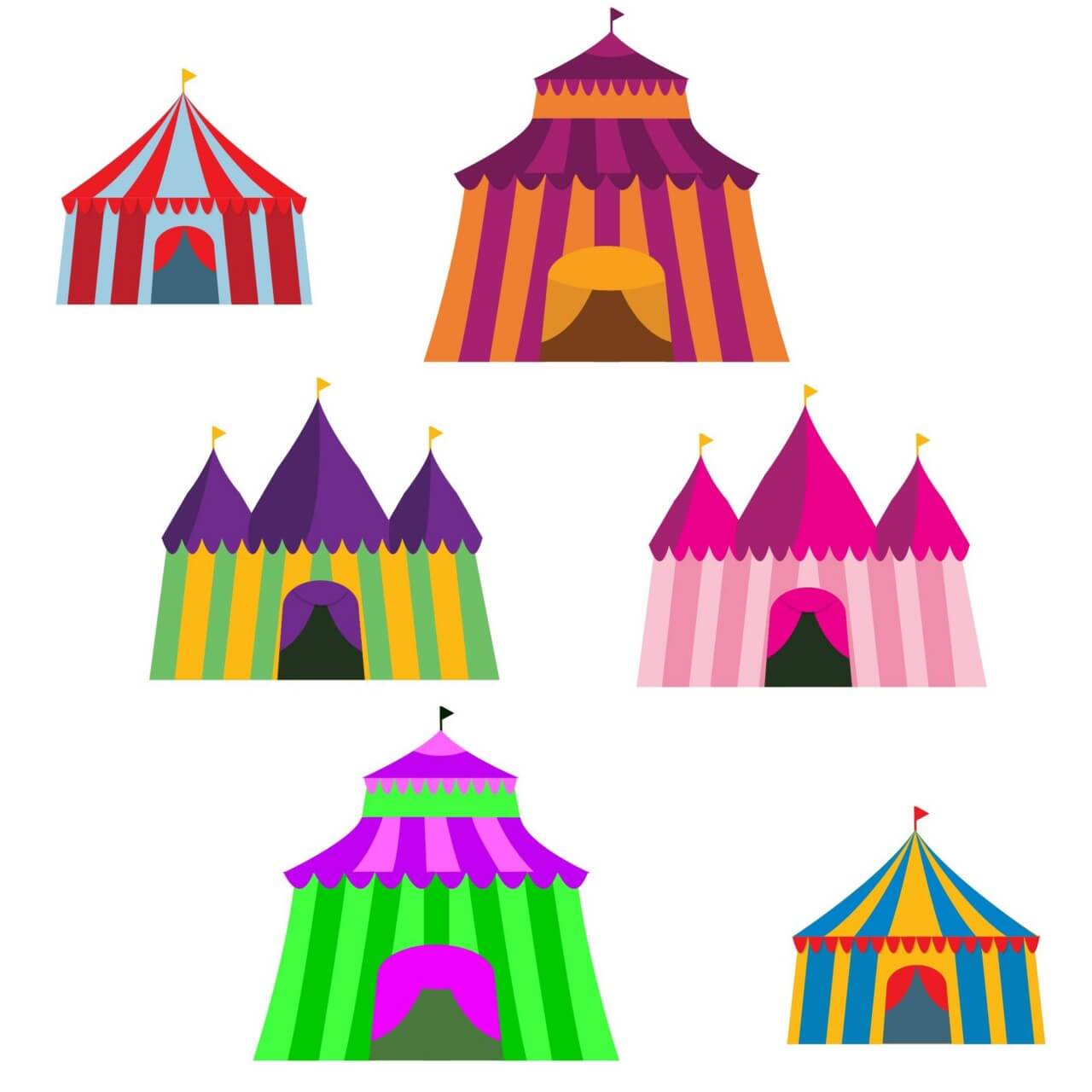 Free vector "Colorful Big Top Vector Set"