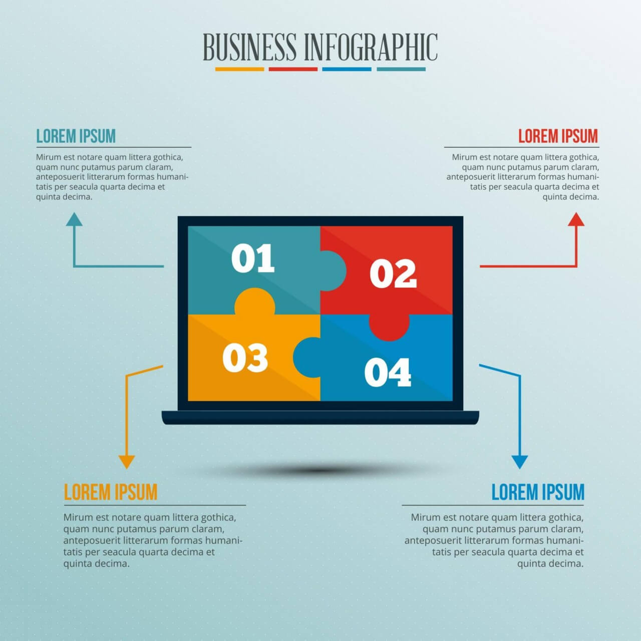 Free vector "Infographic template with puzzle style laptop"