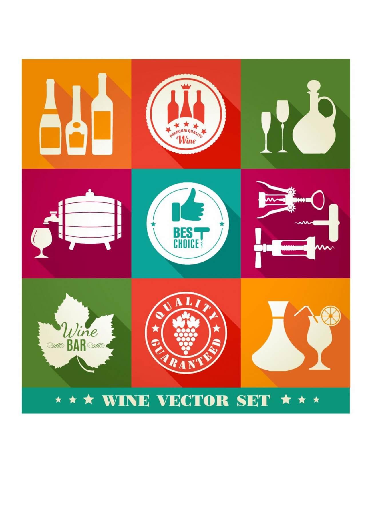 Free vector "Drink illustration of vine. Color flat icons."