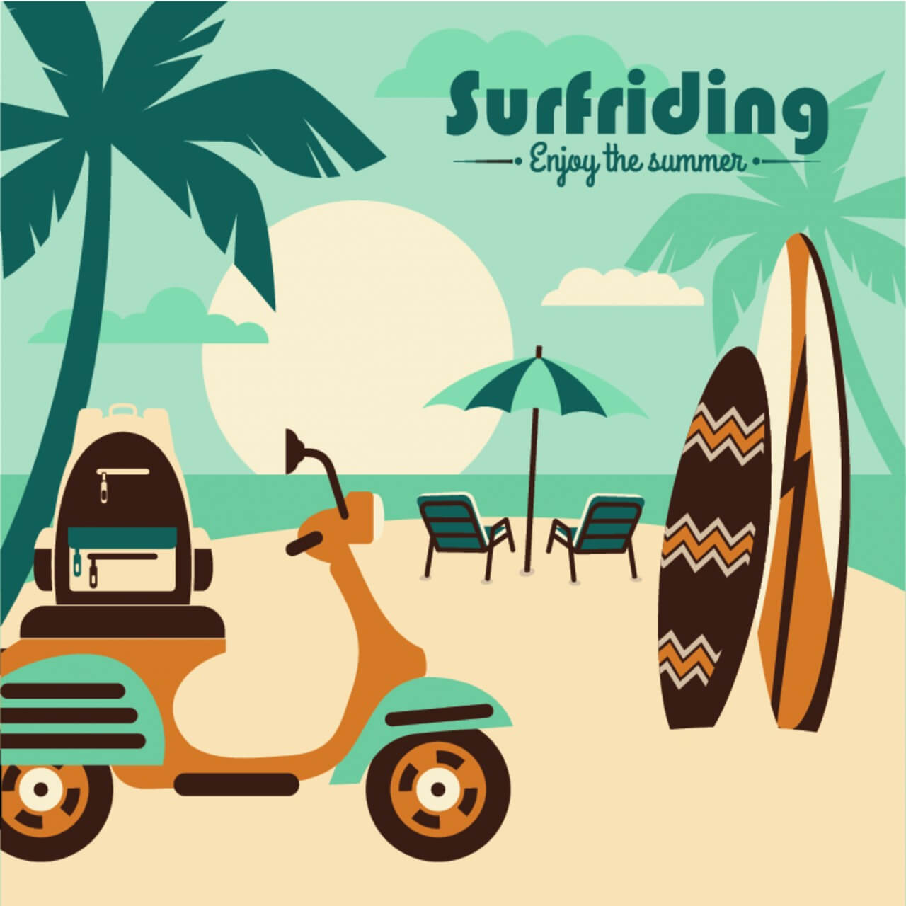 Free vector "Illustration of surfriding."