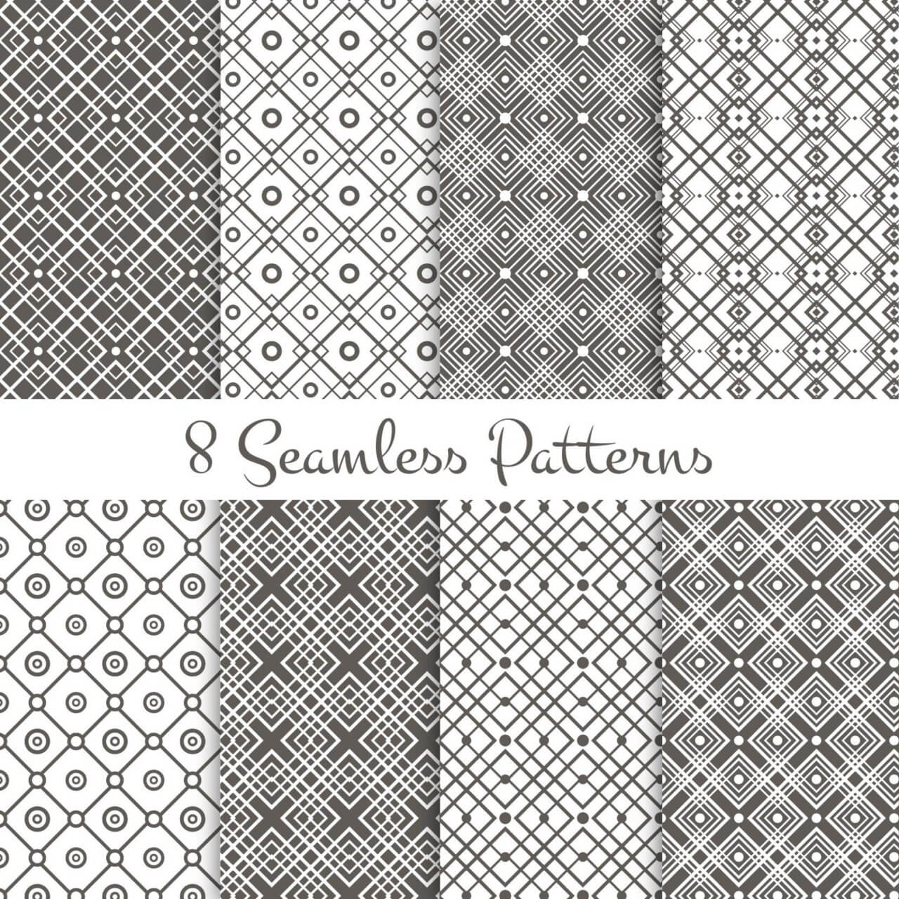 Free vector "Black and white geometrical patterns set"