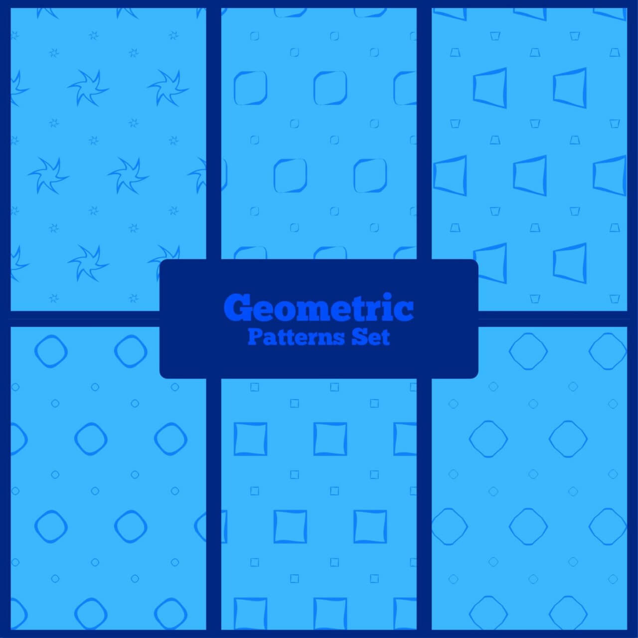 Free vector "Blue geometric patterns set"