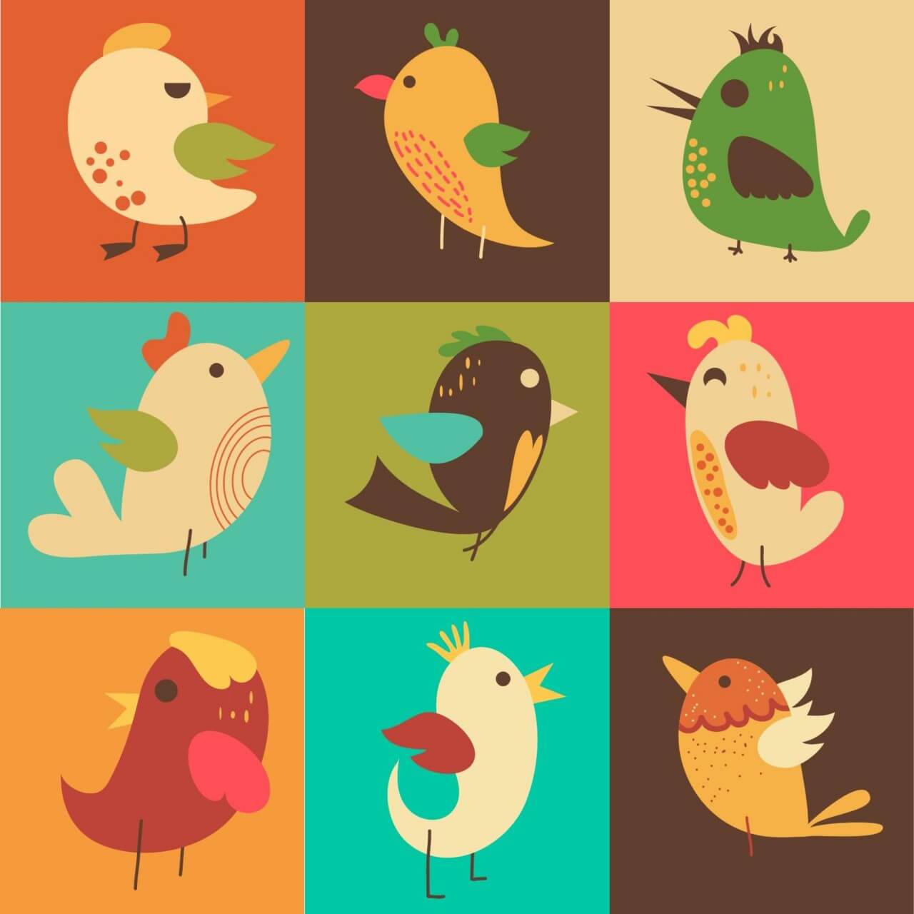 Free vector "Cute vector set of birds"