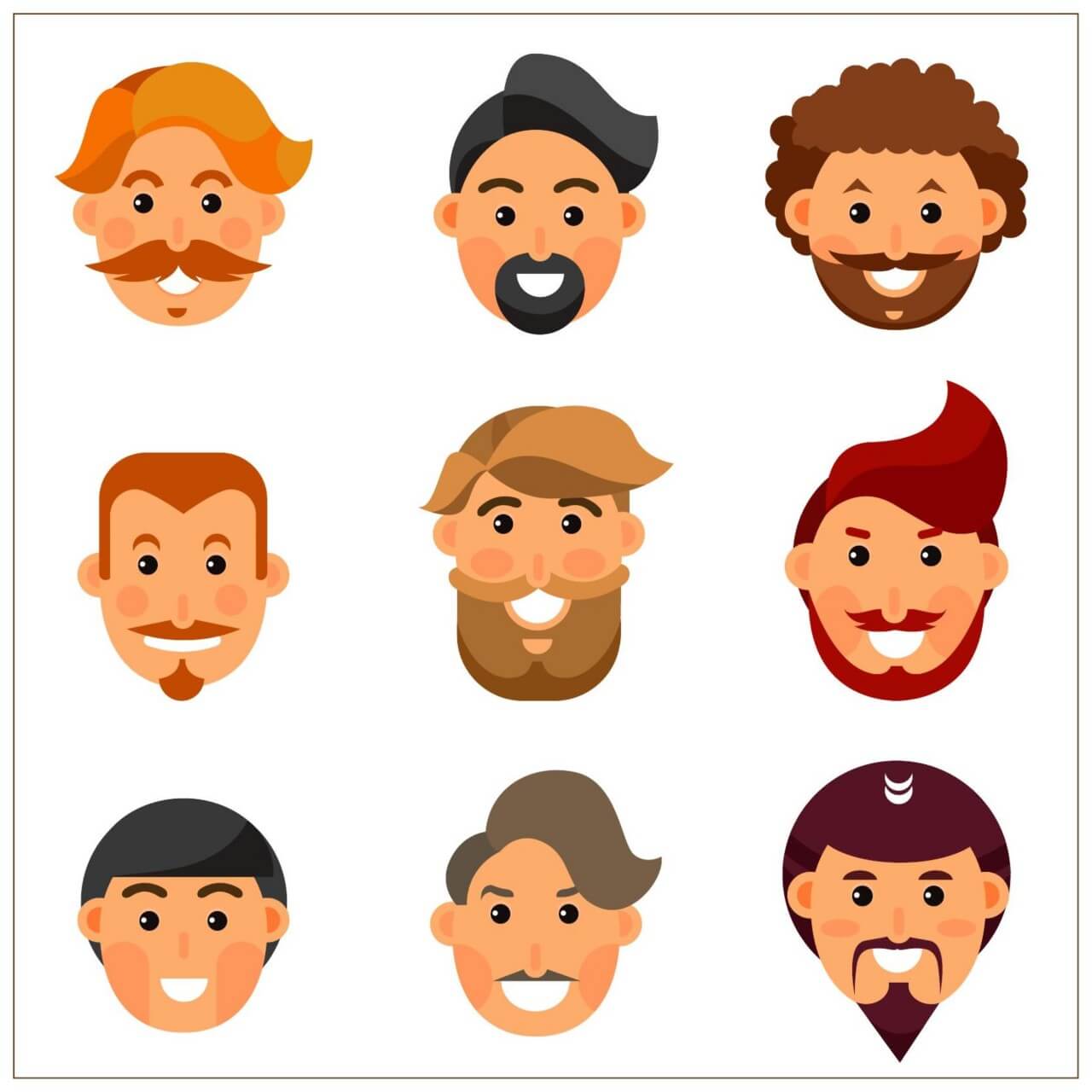 Free vector "Bearded man avatars "