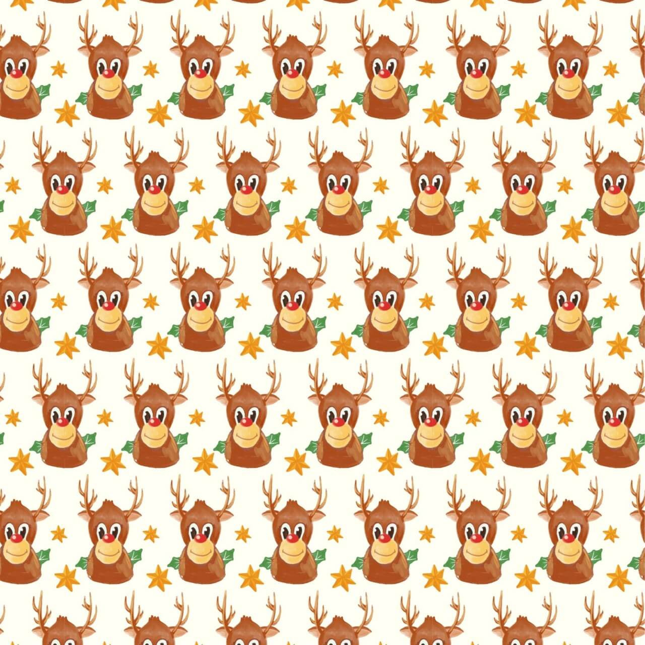 Free vector "Christmas pattern with deer and stars"