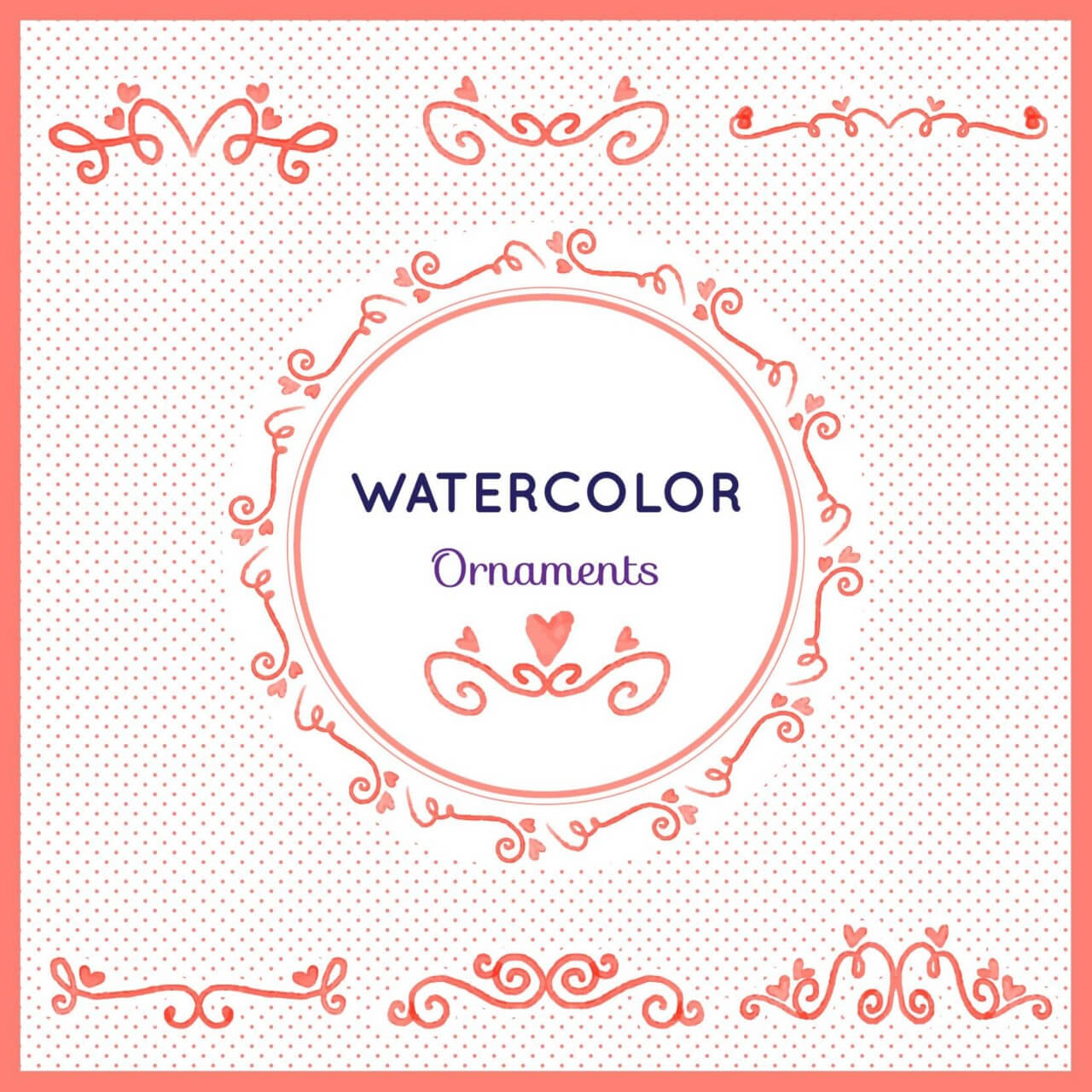 Free vector "Watercolor set of ornamnets"